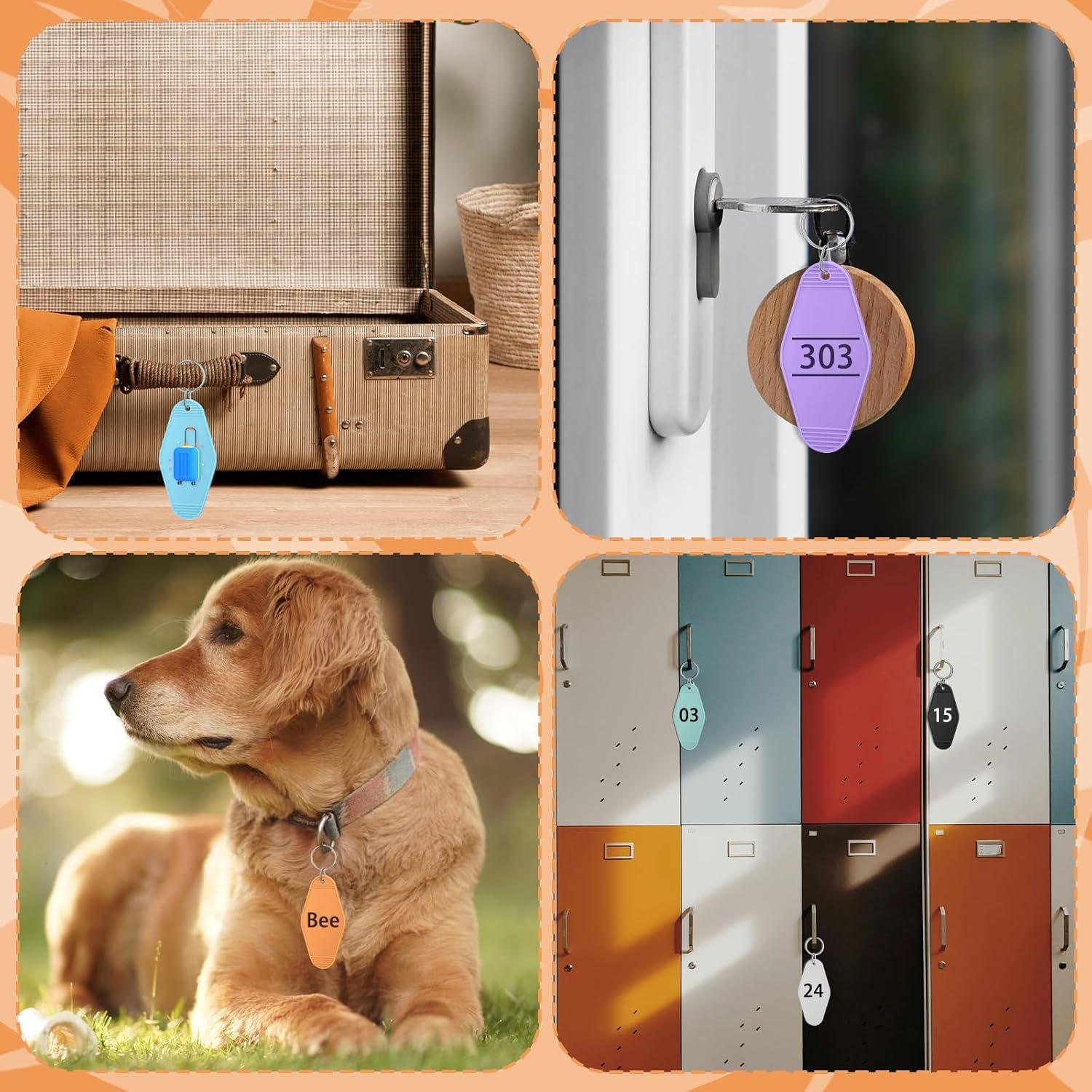 40 Llaveros de Motel Coloridos Happtkey 9x4.5 cm DIY Retro