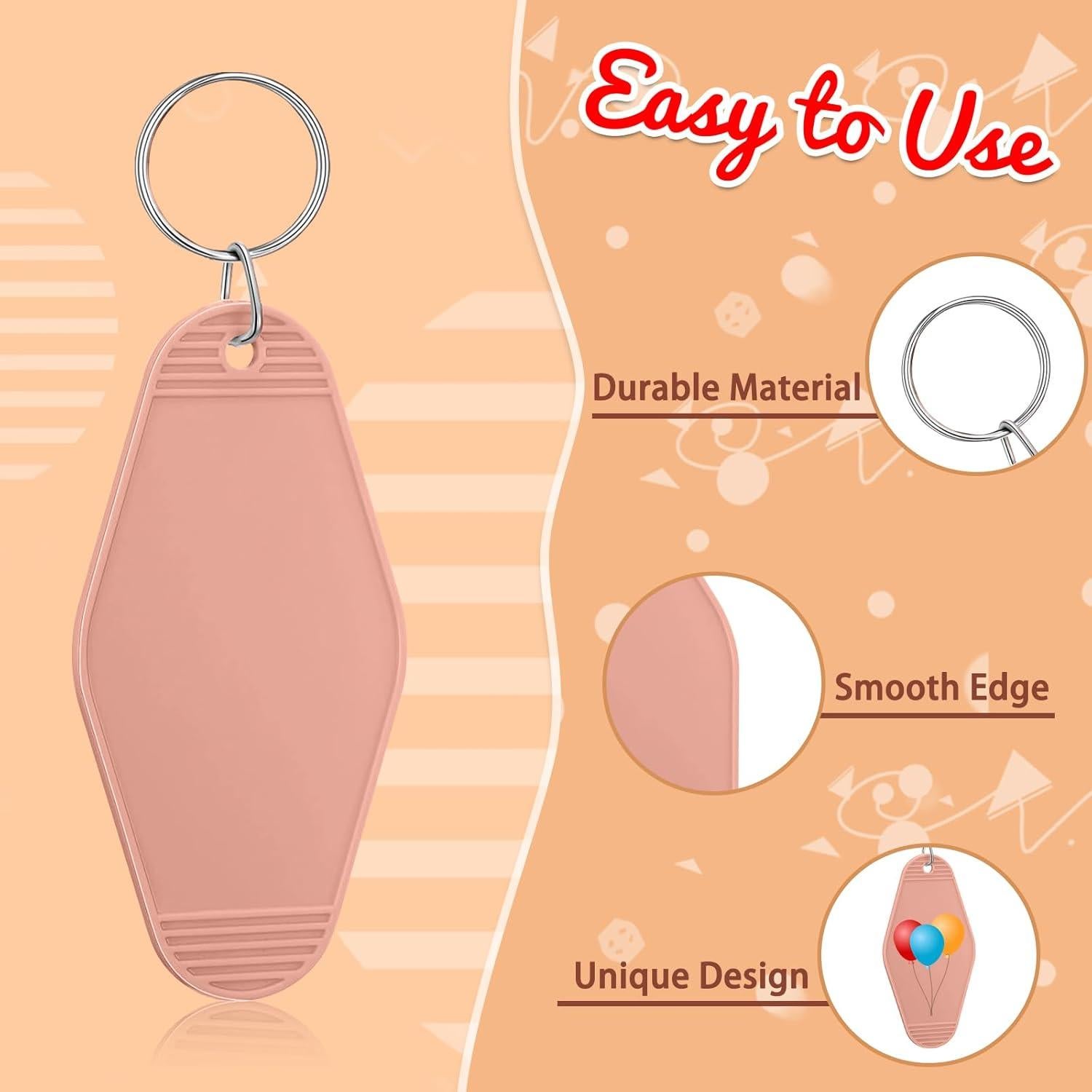 40 Llaveros de Motel Coloridos Happtkey 9x4.5 cm DIY Retro