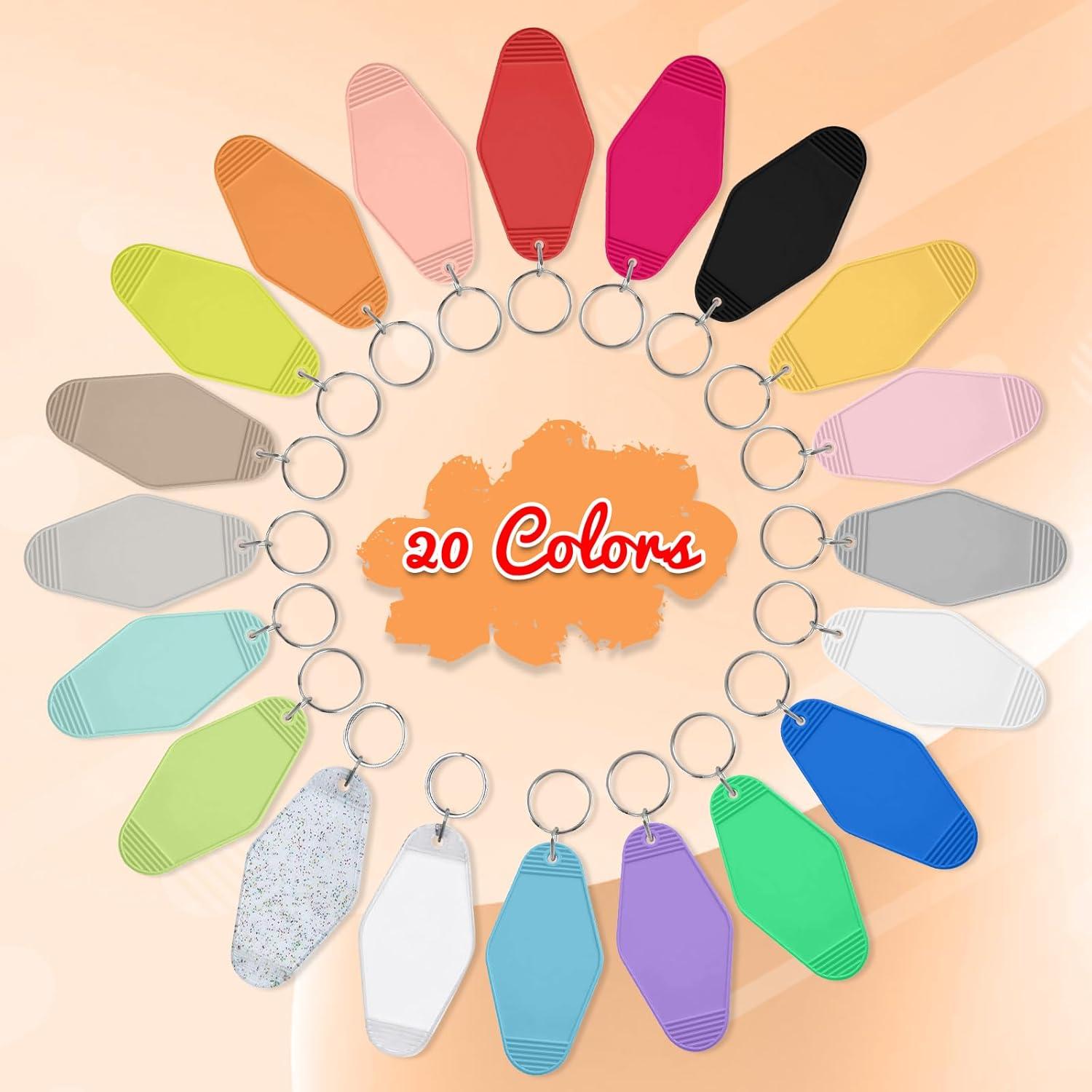 40 Llaveros de Motel Coloridos Happtkey 9x4.5 cm DIY Retro