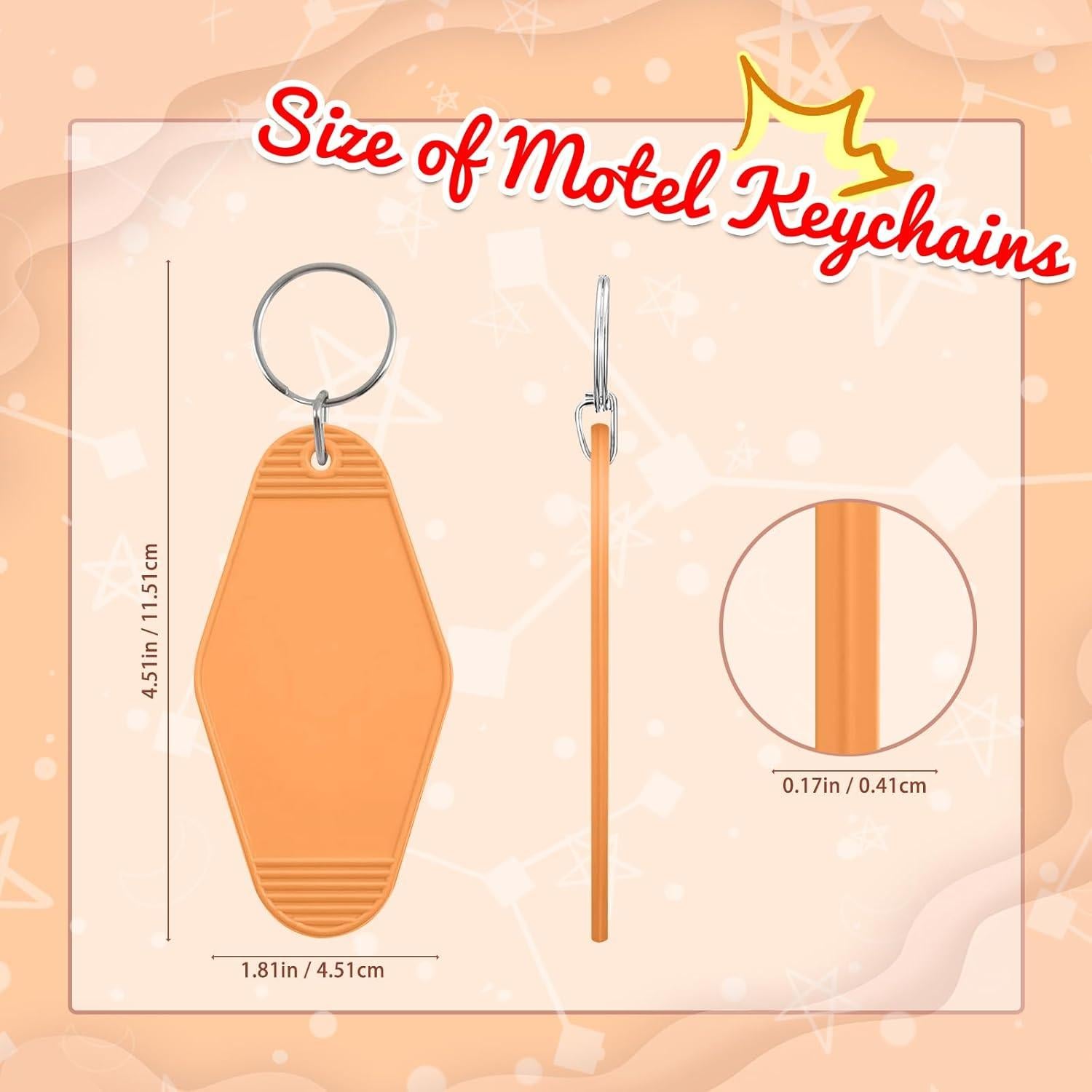 40 Llaveros de Motel Coloridos Happtkey 9x4.5 cm DIY Retro