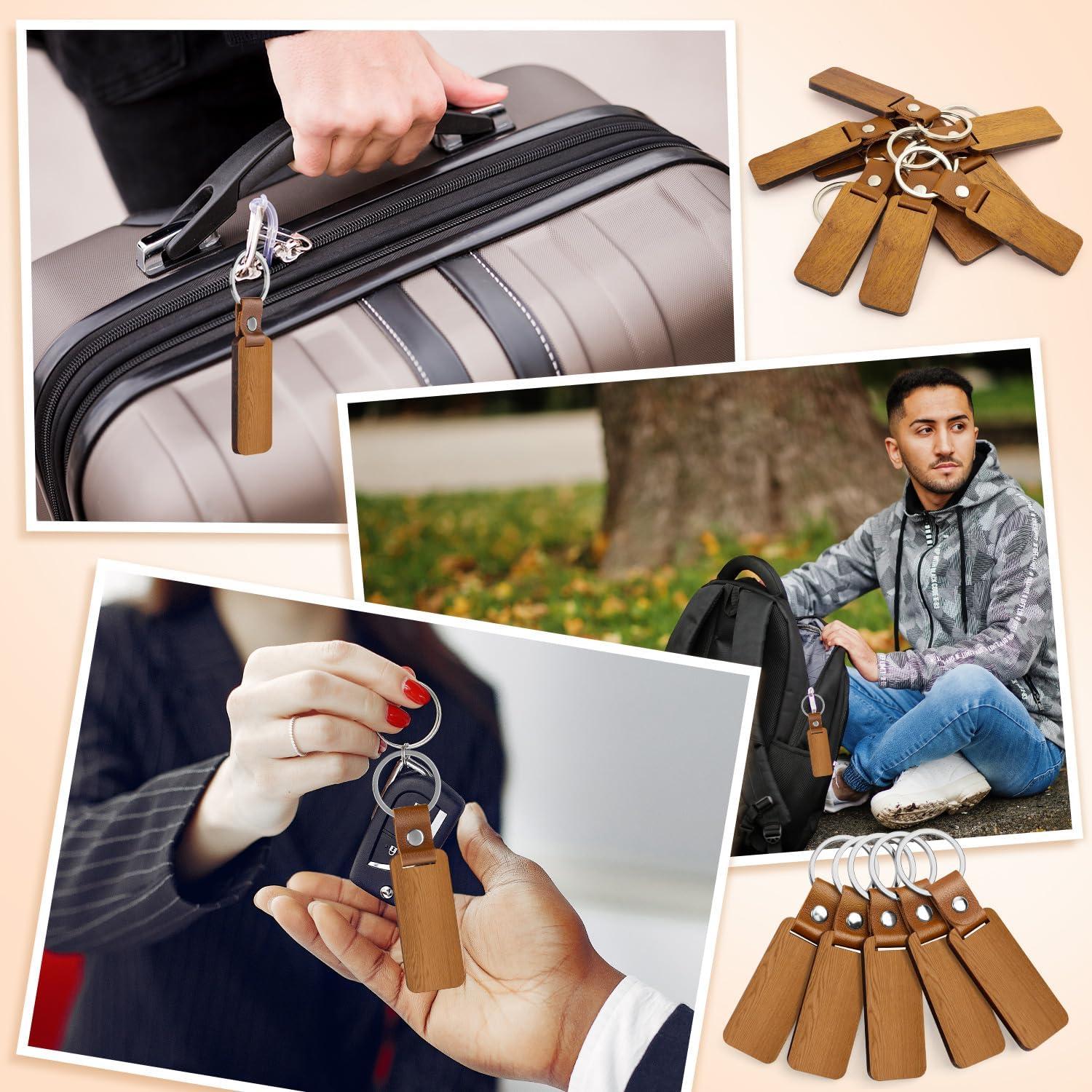 30 Llaveros de Madera en Blanco ALDMIO para Personalizar