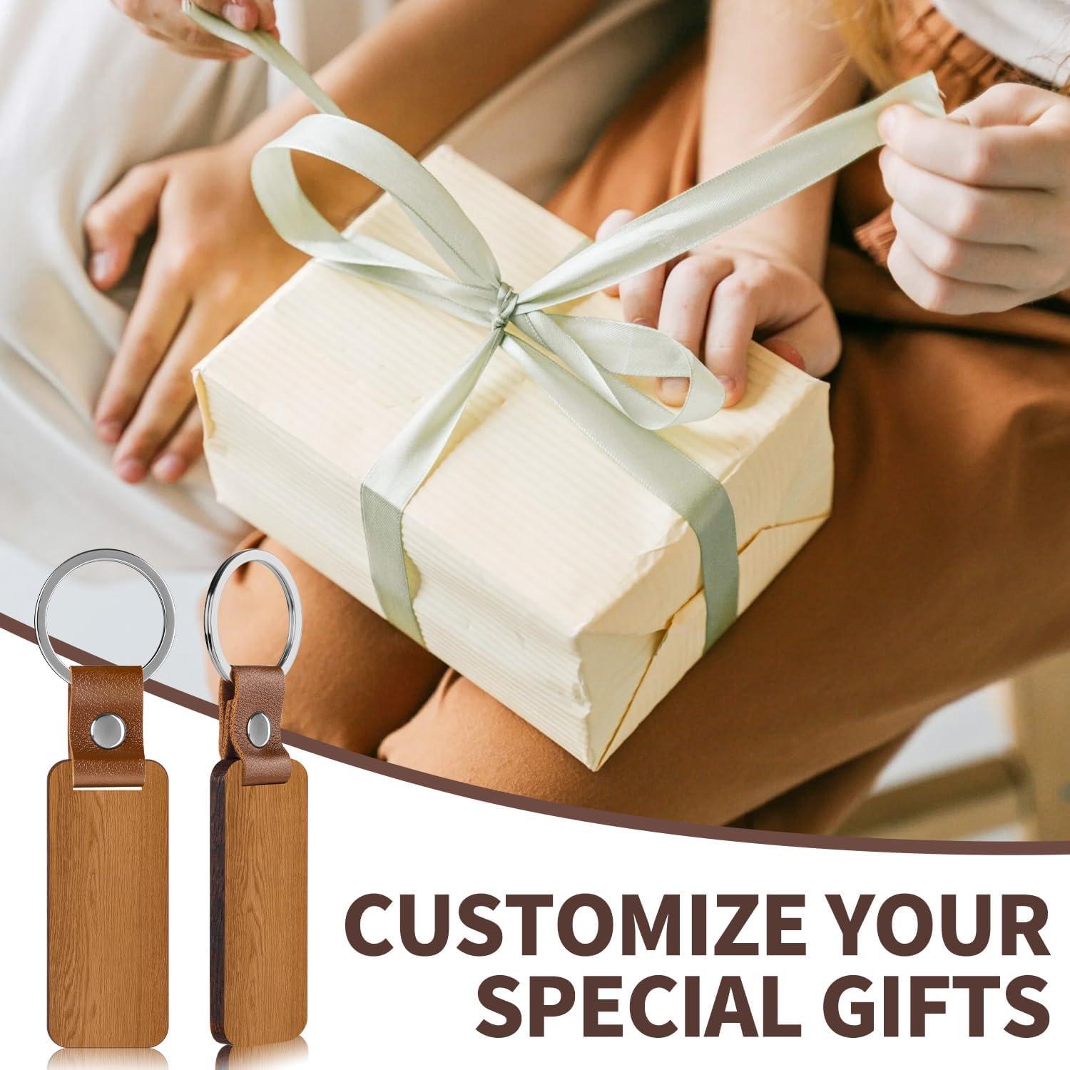 30 Llaveros de Madera en Blanco ALDMIO para Personalizar