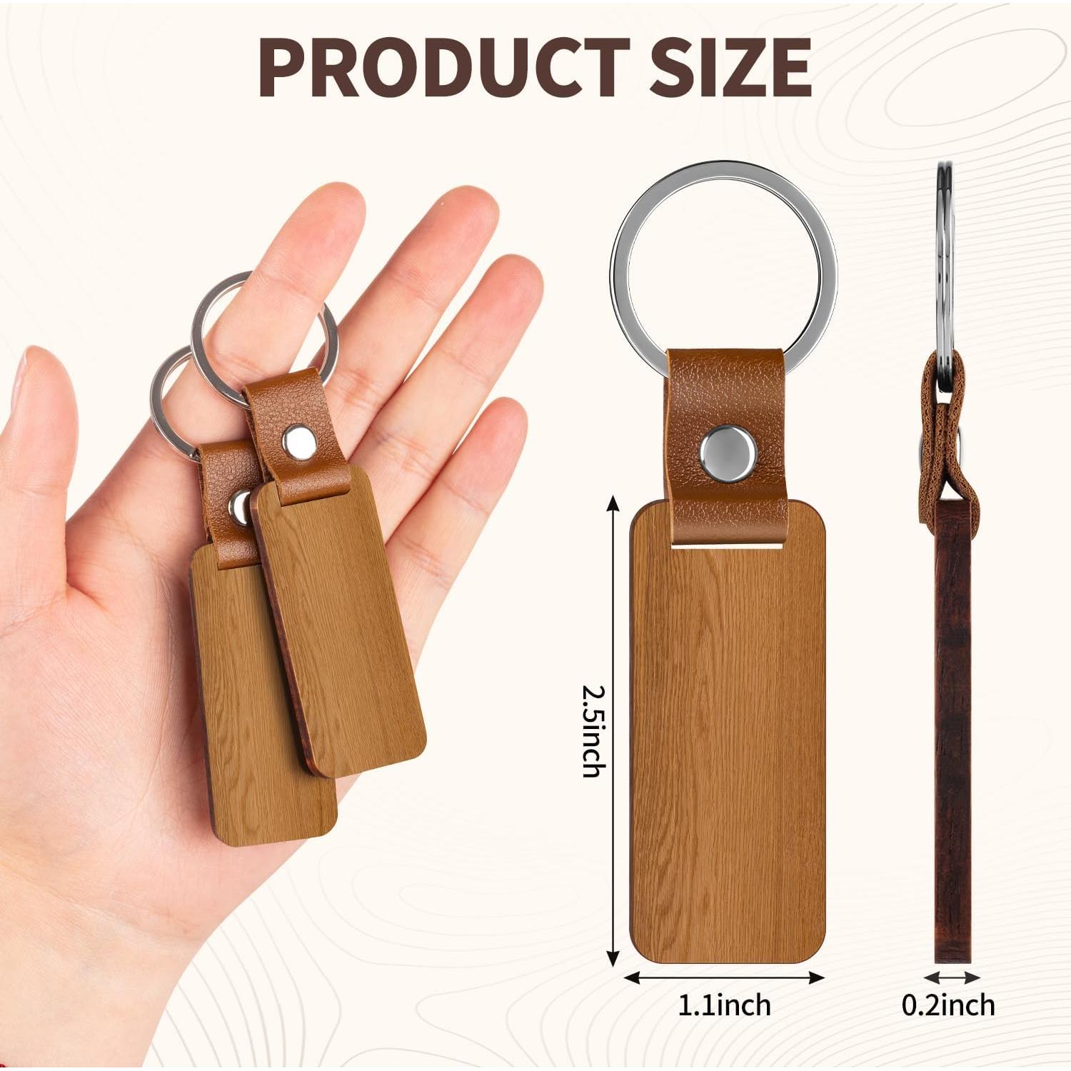 30 Llaveros de Madera en Blanco ALDMIO para Personalizar