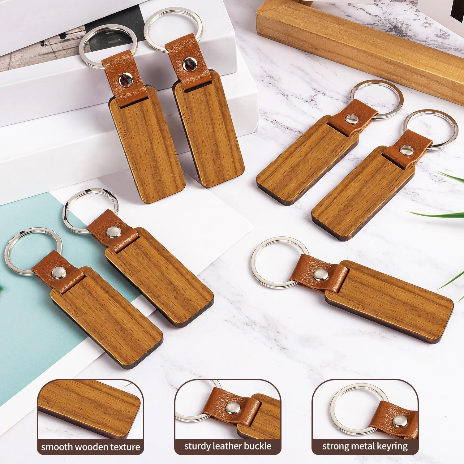 30 Llaveros de Madera en Blanco ALDMIO para Personalizar