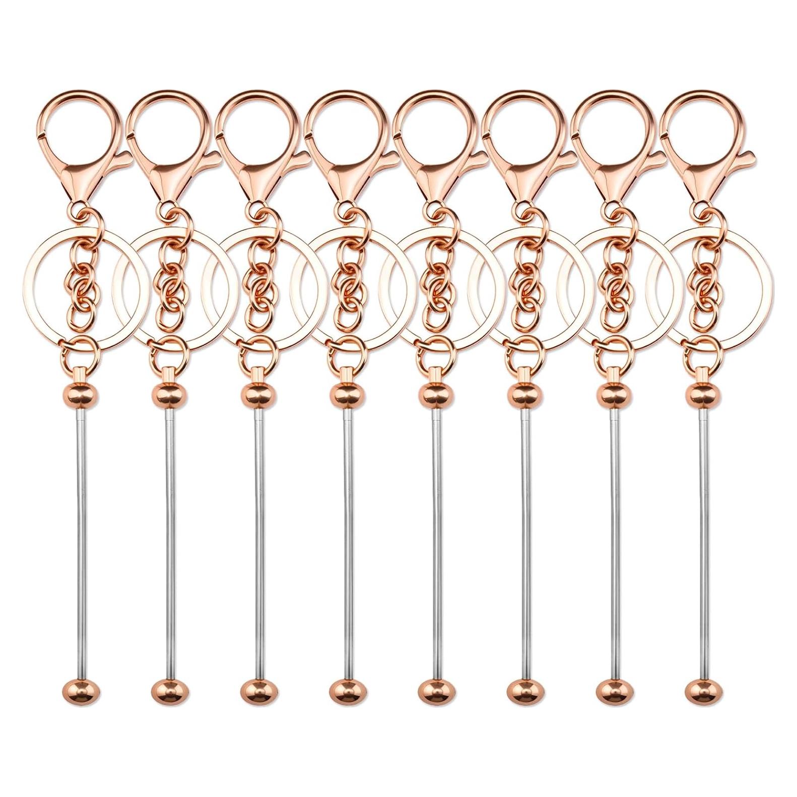 Kit de Llaveros Personalizables 8 Piezas Plata y Oro Rosa