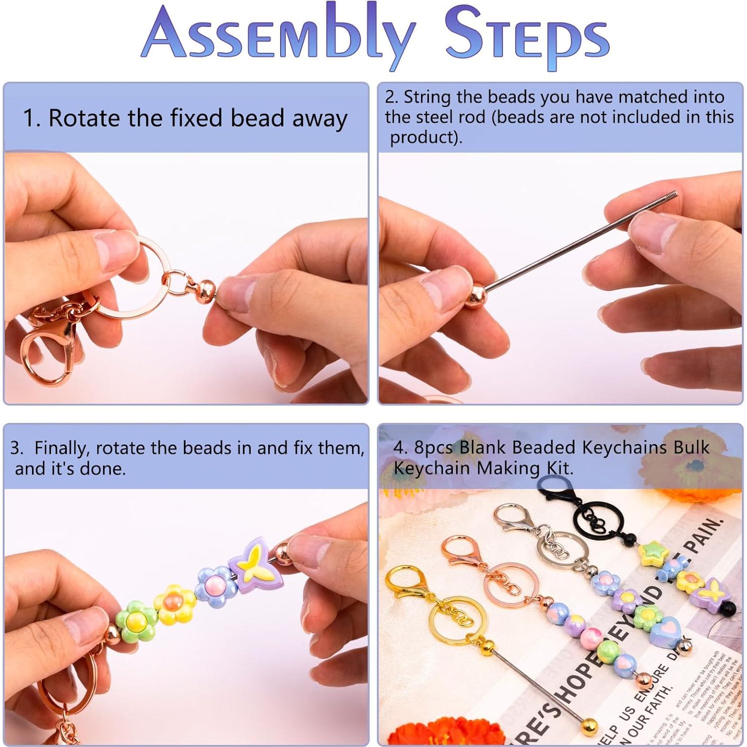 Kit de Llaveros Personalizables 8 Piezas Plata y Oro Rosa