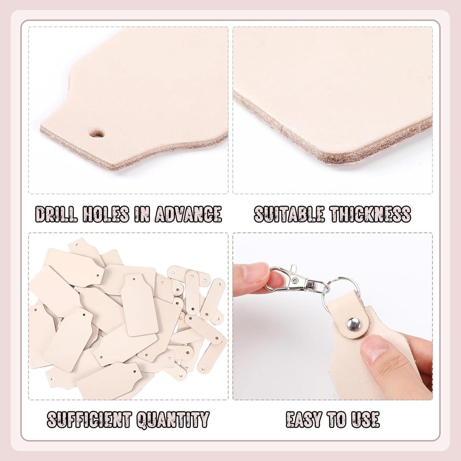 Kit de Llaveros de Cuero PU Landical 20 Piezas Personalizables