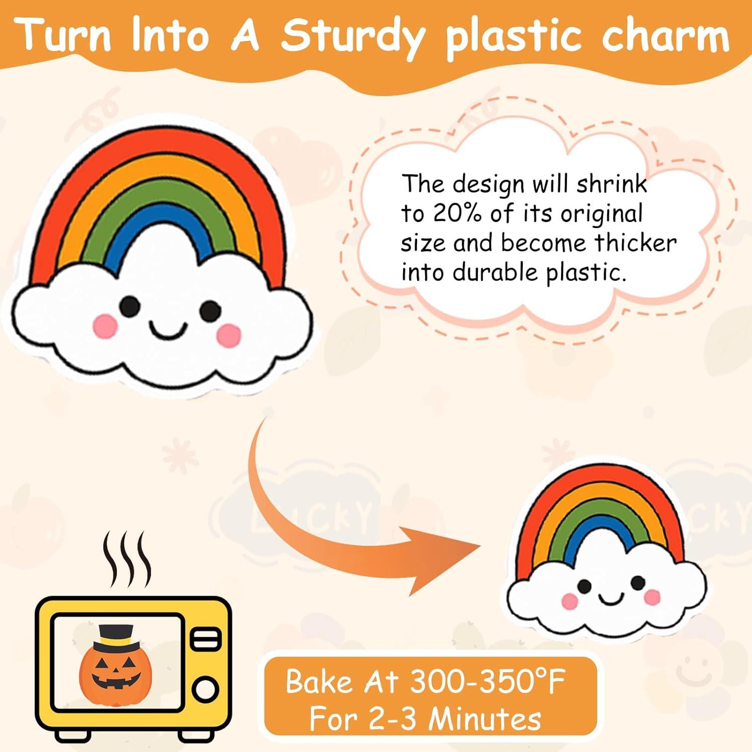 Kit de Llaveros Zaycca Shrinky Dink - 20 Hojas y 240 Accesorios