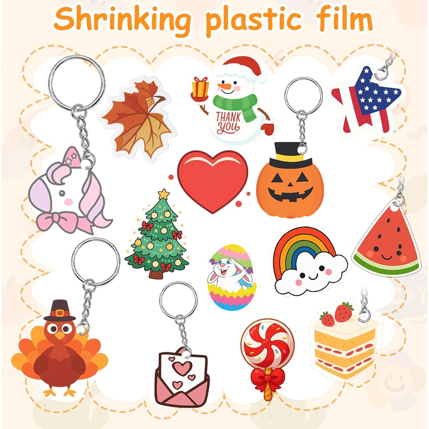 Kit de Llaveros Zaycca Shrinky Dink - 20 Hojas y 240 Accesorios