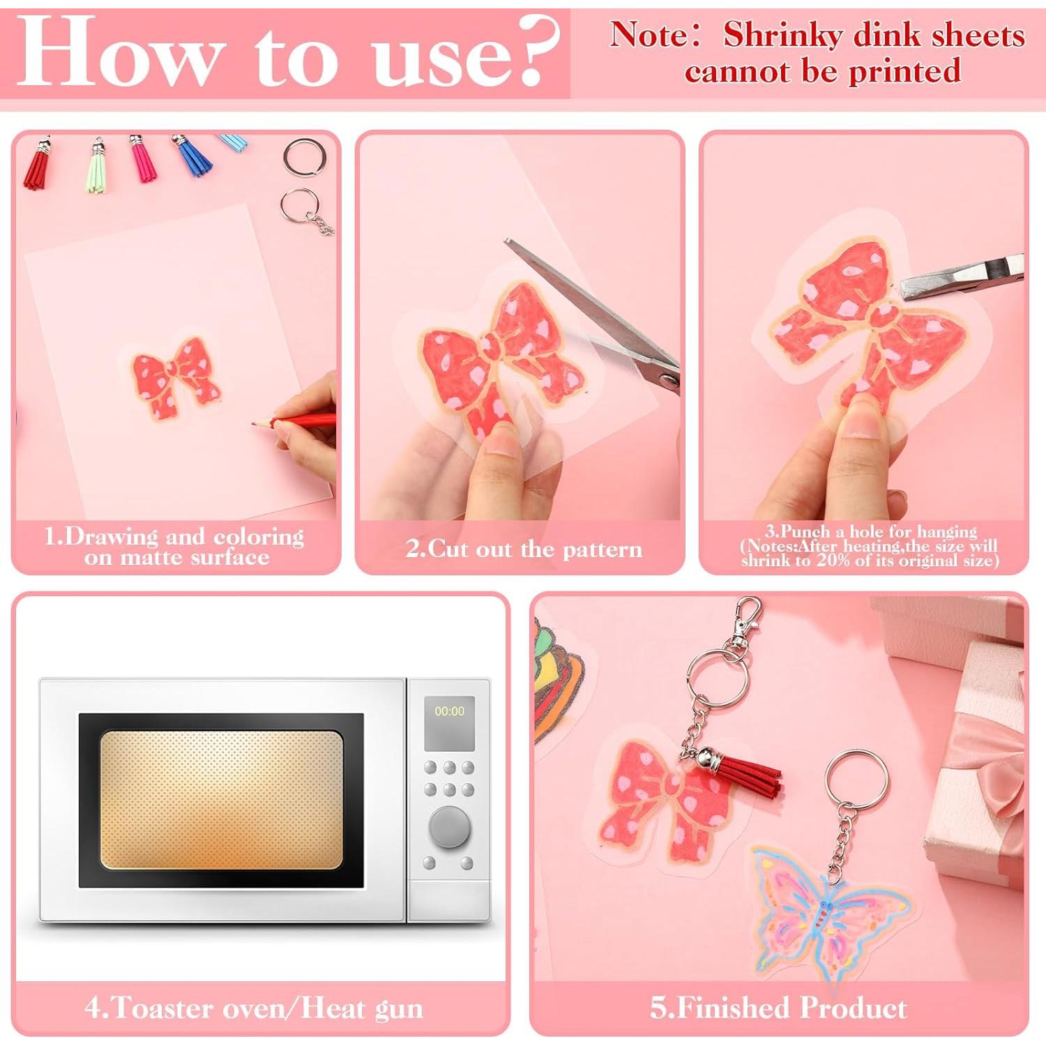 Set de Hojas de Plástico Encogible Auroray 95 Pcs Manualidades