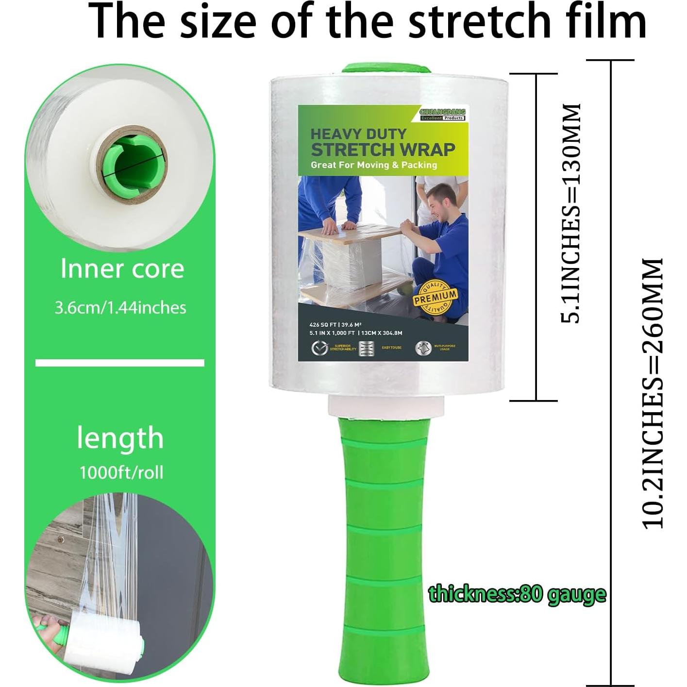 Película de Estiramiento CHUANGDANG 12.95cm x 304.8m 4 Rollos