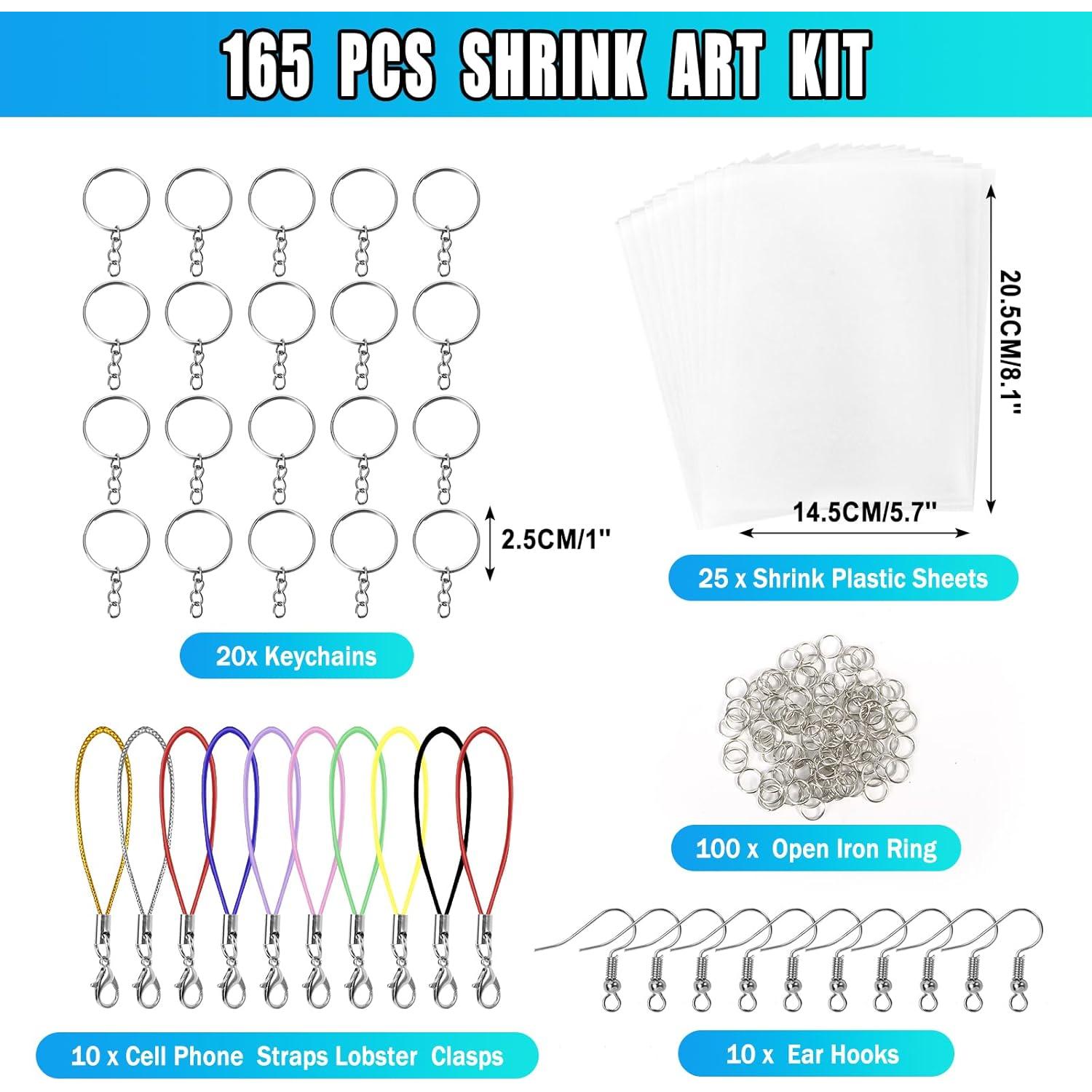 Kit de Manualidades Draupnir - 165 Piezas de Hojas Encogibles