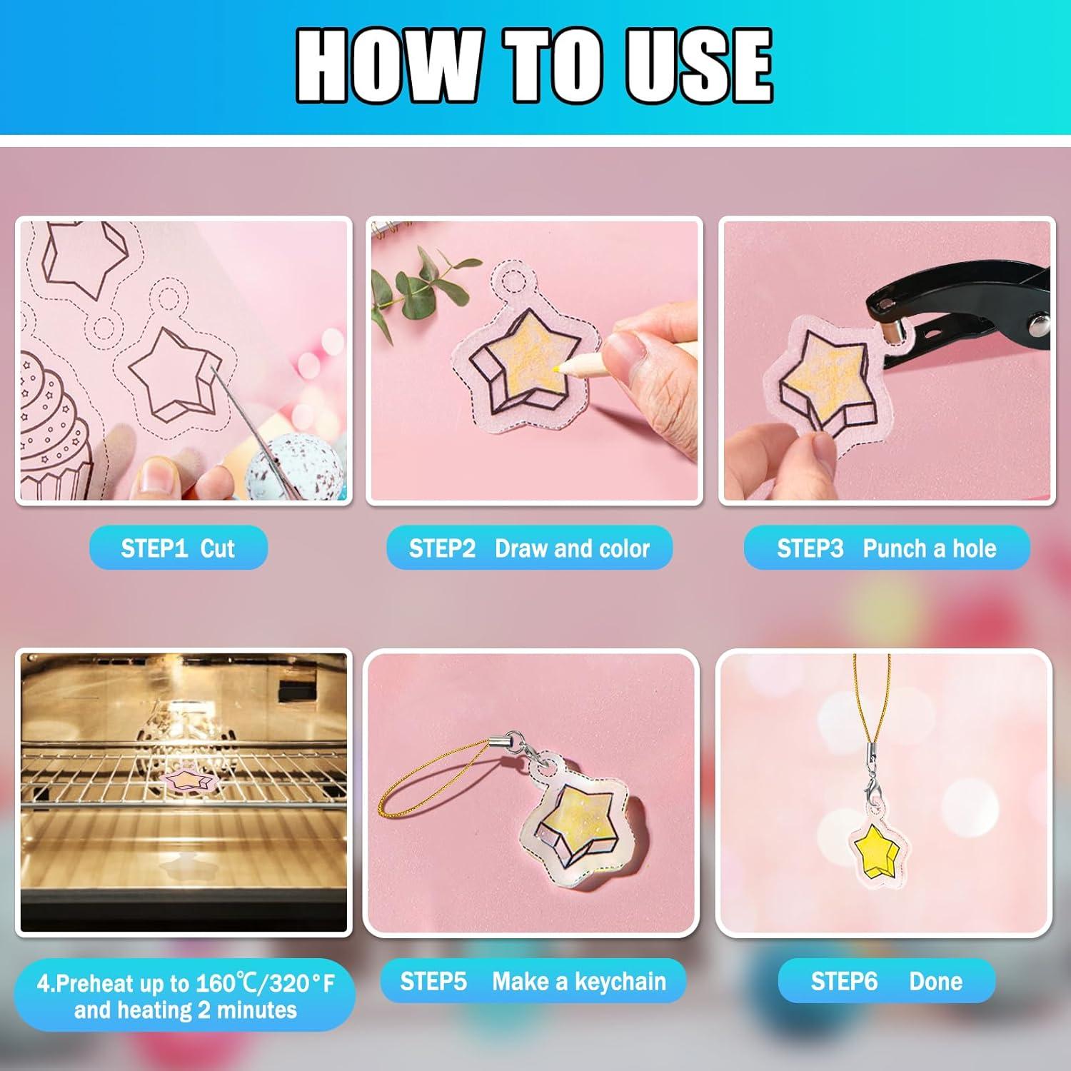 Kit de Manualidades Draupnir - 165 Piezas de Hojas Encogibles