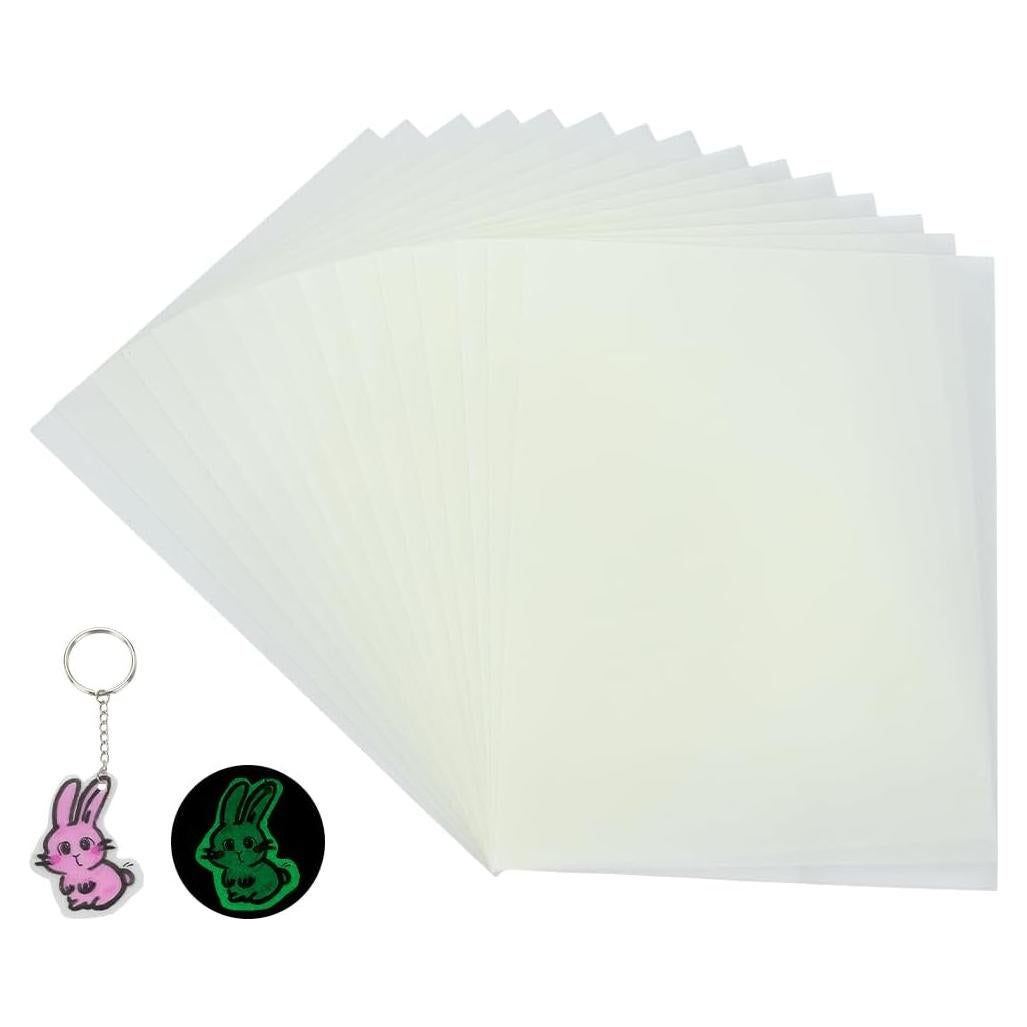 Hojas Termoencogibles FINGERINSPIRE 15PCS Brillan en la Oscuridad 20x14.5cm