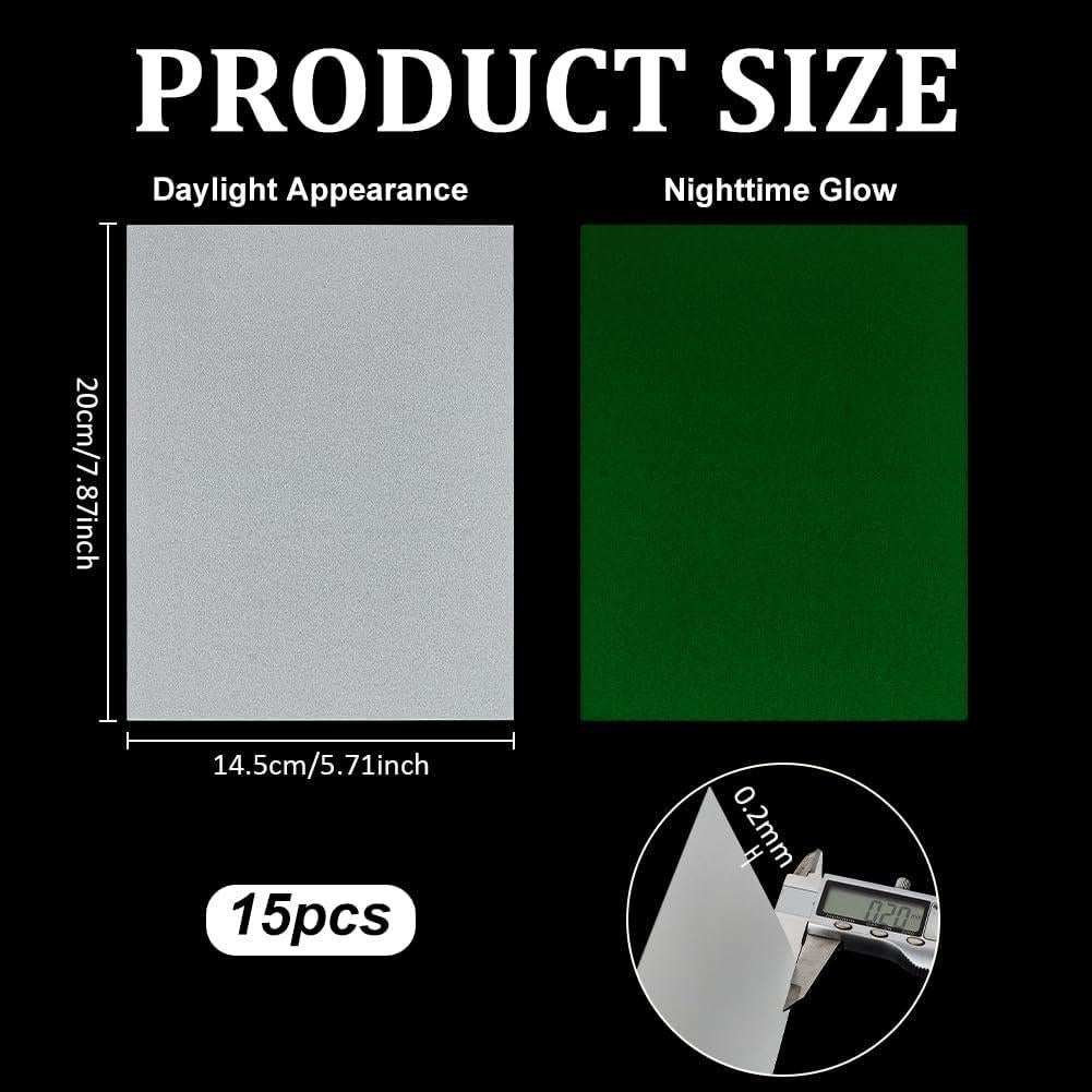 Hojas Termoencogibles FINGERINSPIRE 15PCS Brillan en la Oscuridad 20x14.5cm