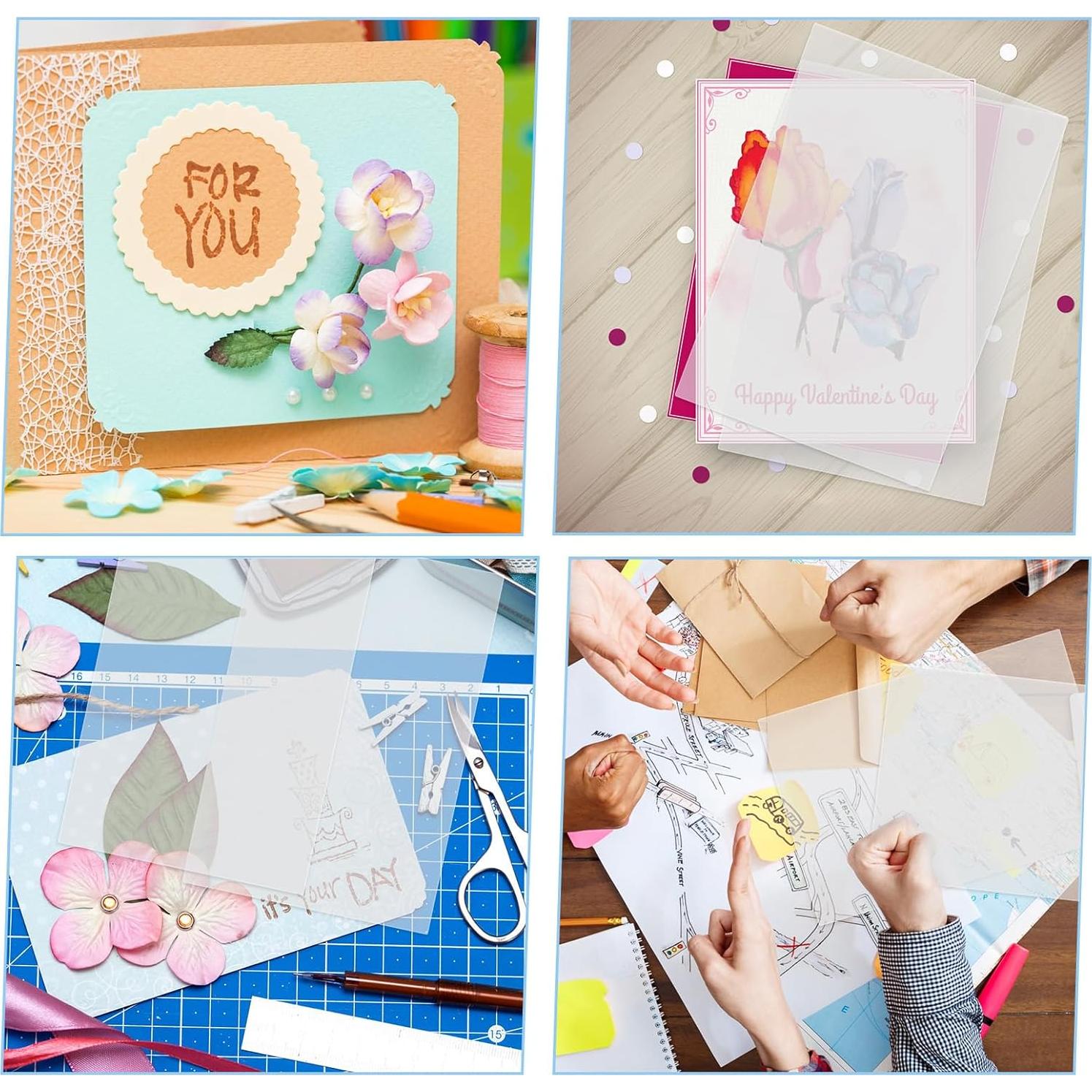 50 Hojas de Acetato Transparente EupHHonycs 16x11 cm para Manualidades