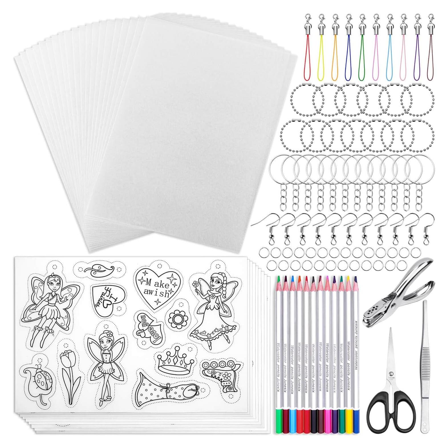 Kit de Llaveros Shynek 205 Piezas - Hojas Shrinky y Accesorios