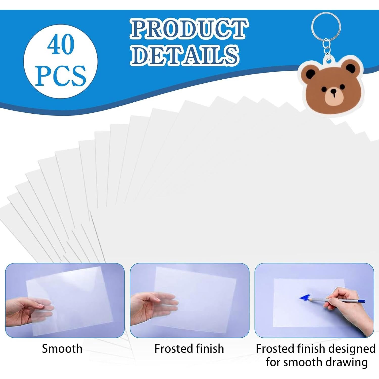 Kit Hojas de Plástico Retráctil LECEHIVO 40 Pcs DIY Arte