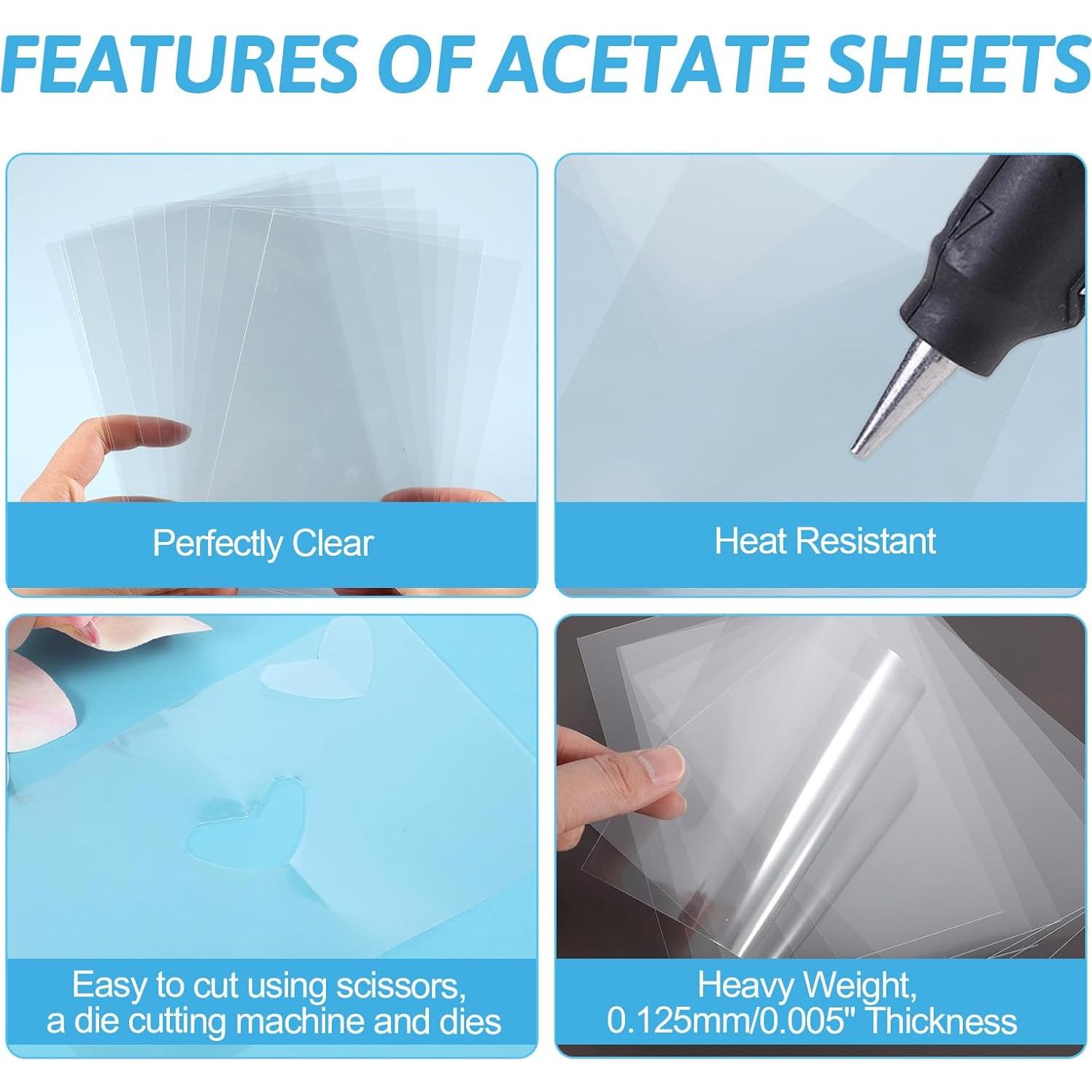 30 Hojas de Acetato Transparente EupHHonycs 10.9x16 cm para Manualidades