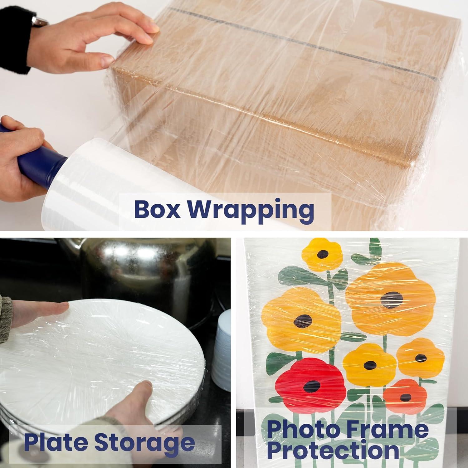 Película Estirable TAPEBEAR 5" x 1000ft con Mango - 2 Rollos