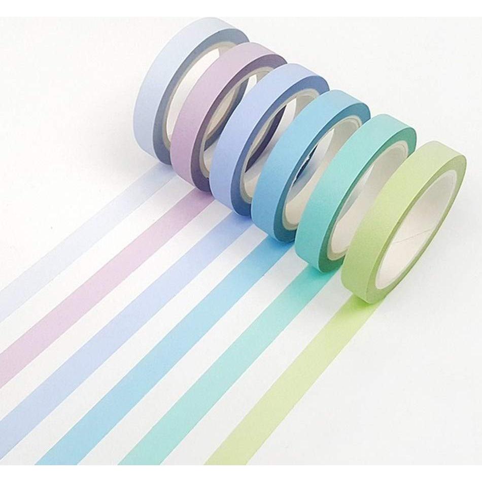 Cinta Washi Yubbaex 12 Rollos Decorativas 8mm Arcoíris