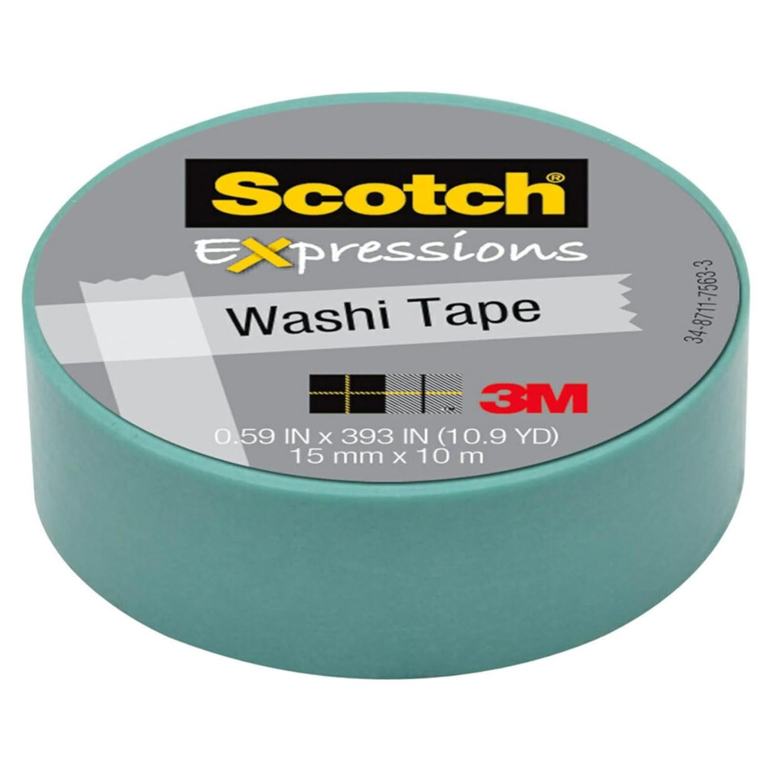 Cinta Washi Scotch 1.5 cm x 10 m Azul Pastel para Manualidades