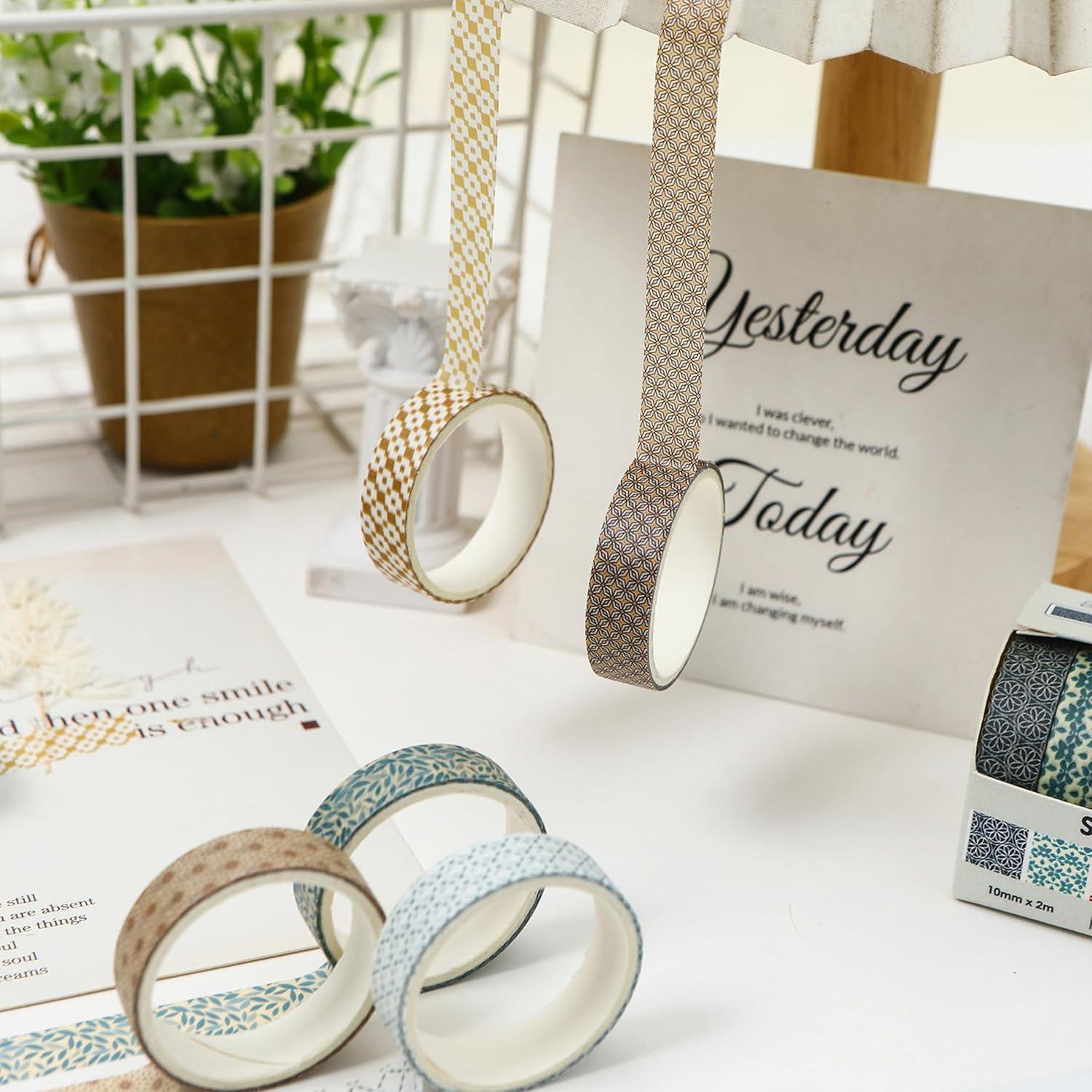 Conjunto de Cinta Washi YUBX 60 Rollos 10mm Geométrica Decorativa