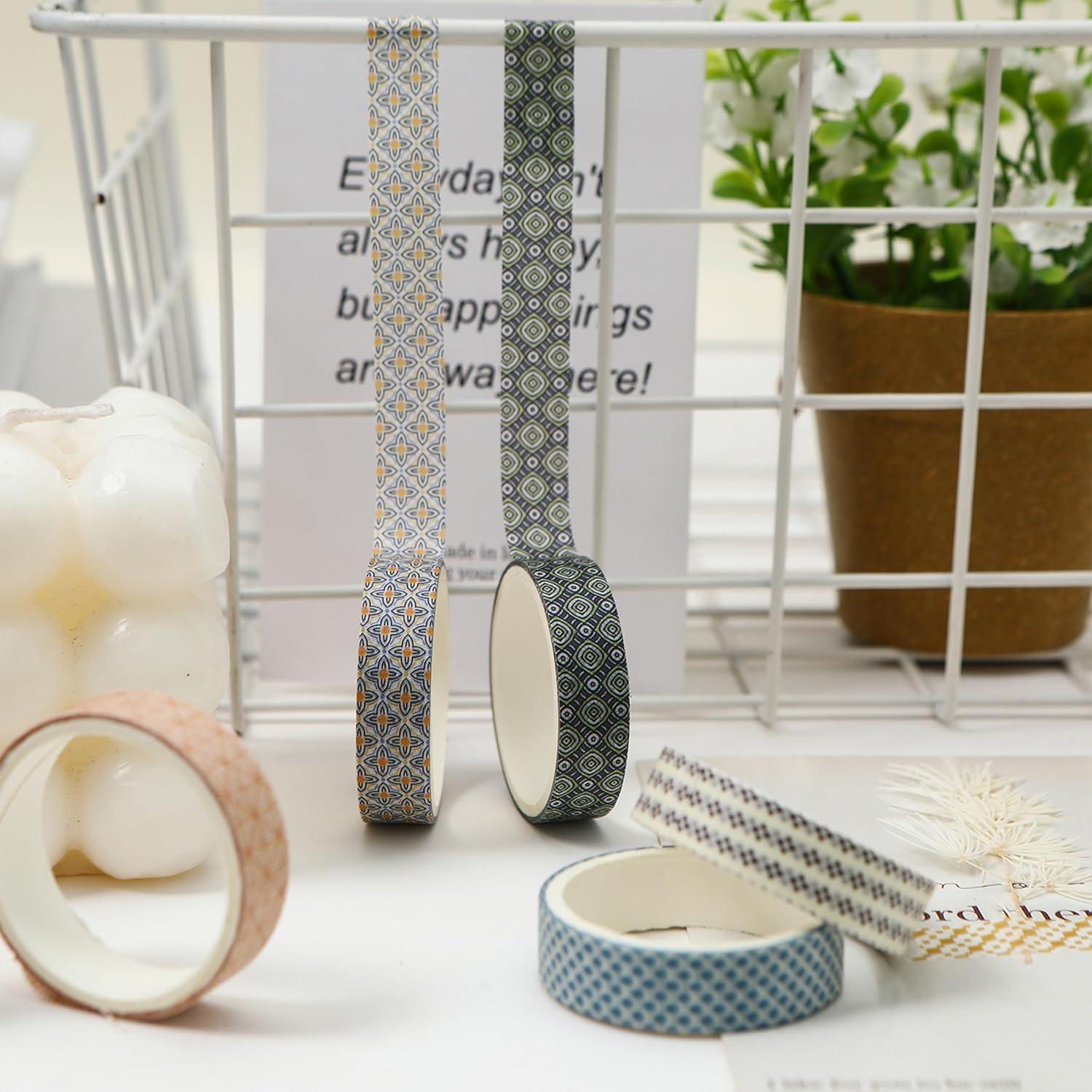 Conjunto de Cinta Washi YUBX 60 Rollos 10mm Geométrica Decorativa