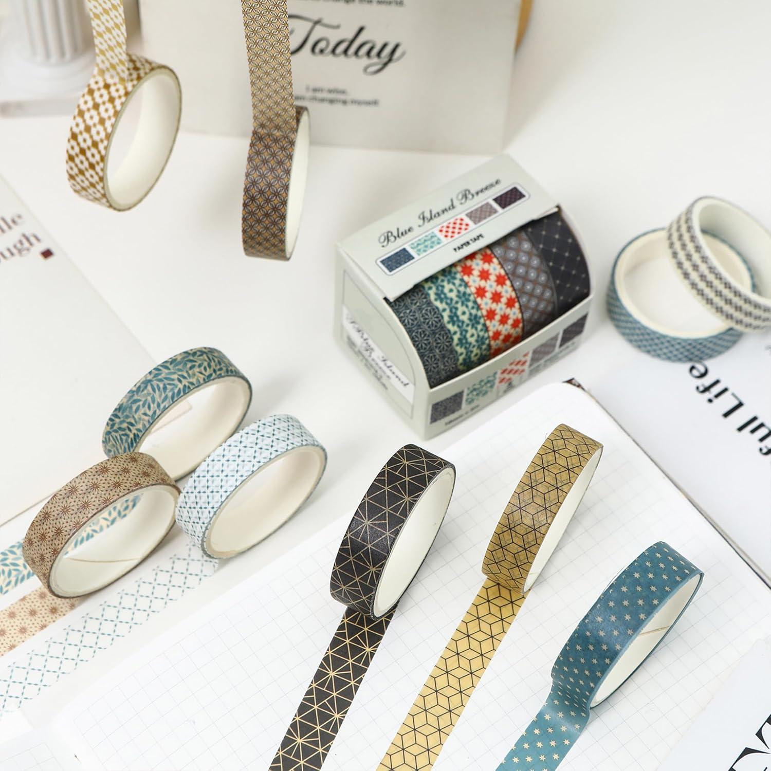 Conjunto de Cinta Washi YUBX 60 Rollos 10mm Geométrica Decorativa