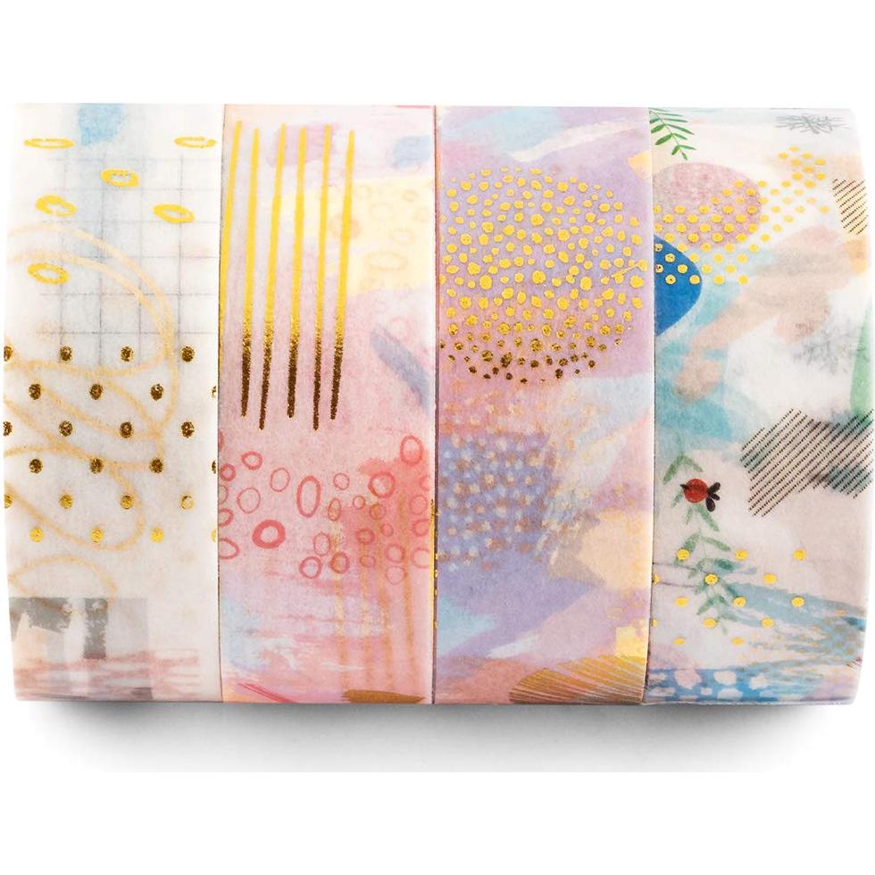 Cinta Washi Decorativa Yubbaex 4 Rollos 15mm Geométrico