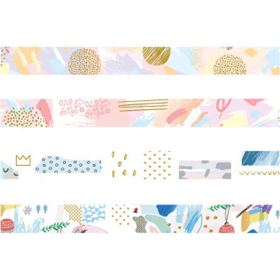 Cinta Washi Decorativa Yubbaex 4 Rollos 15mm Geométrico