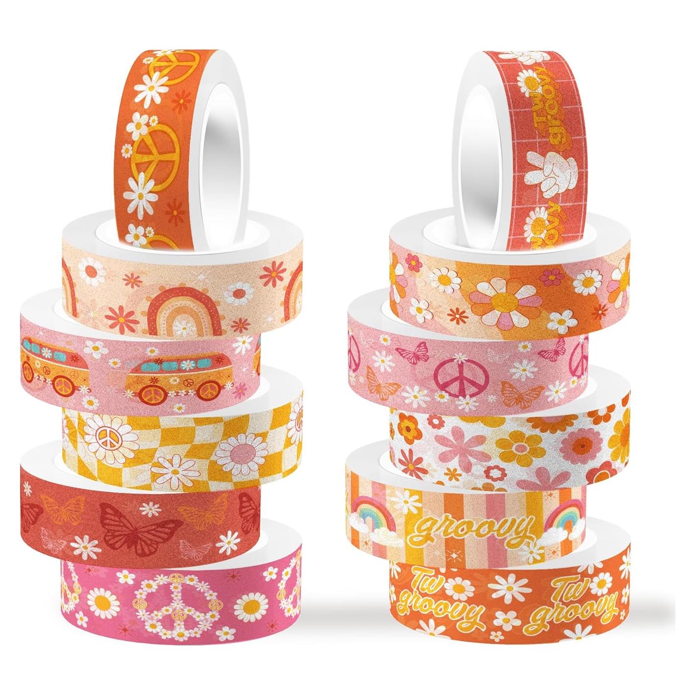Juego de 12 Rollos de Cinta Washi Boho Retro 5m - Resflyar