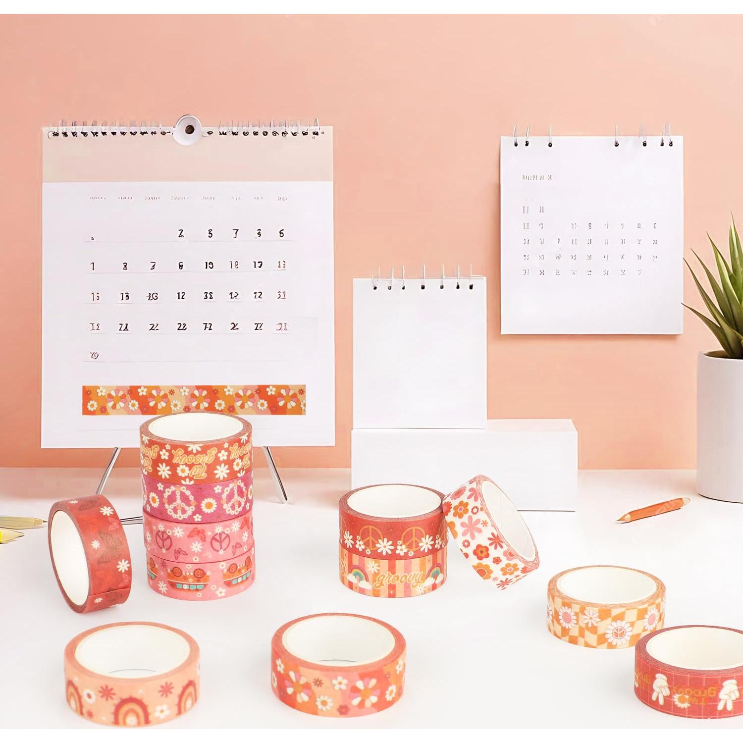 Juego de 12 Rollos de Cinta Washi Boho Retro 5m - Resflyar