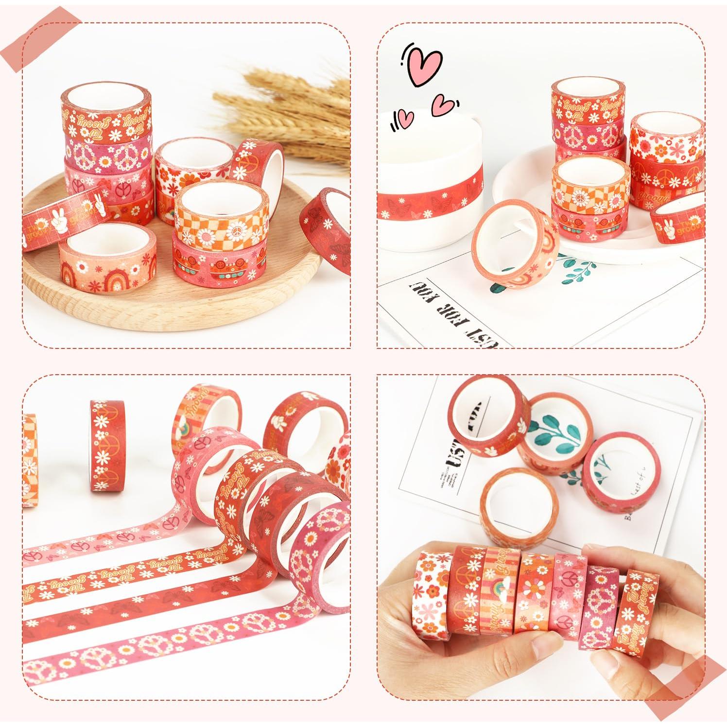 Juego de 12 Rollos de Cinta Washi Boho Retro 5m - Resflyar