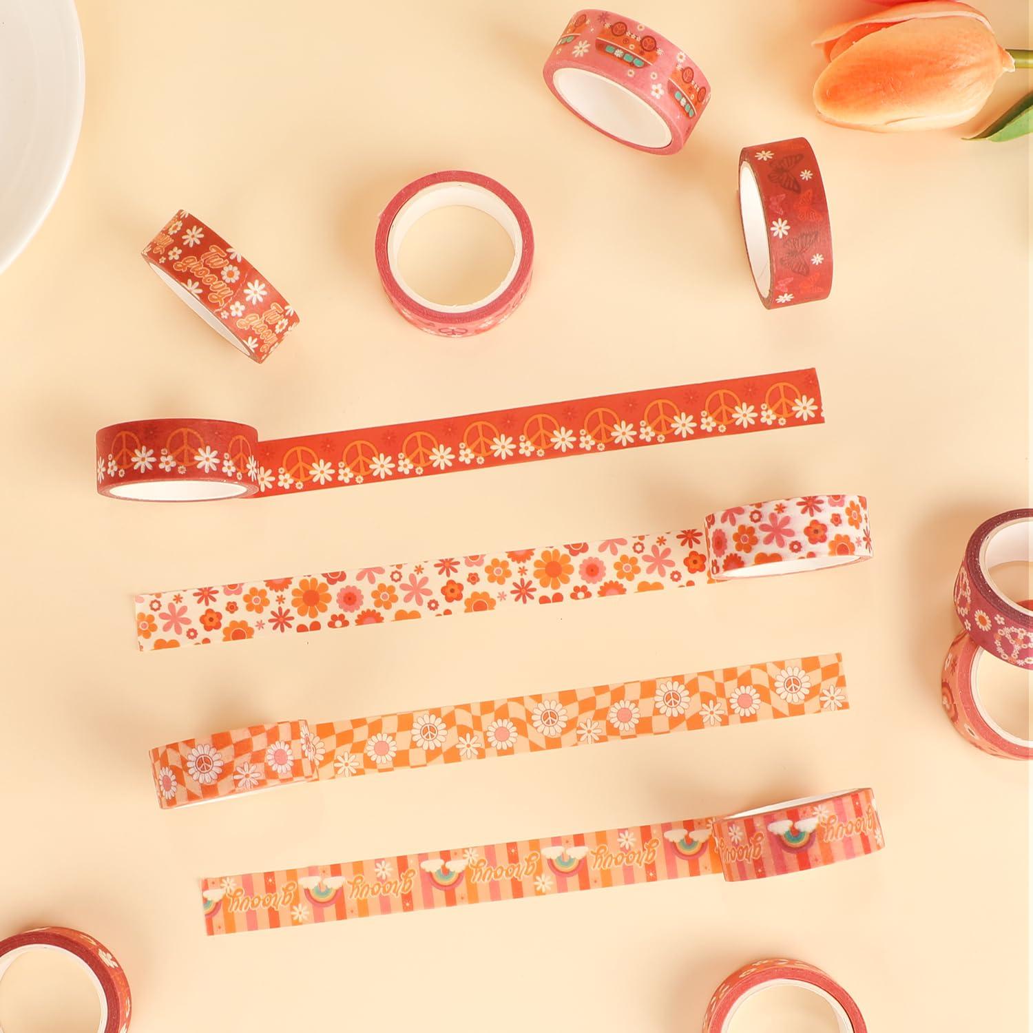 Juego de 12 Rollos de Cinta Washi Boho Retro 5m - Resflyar