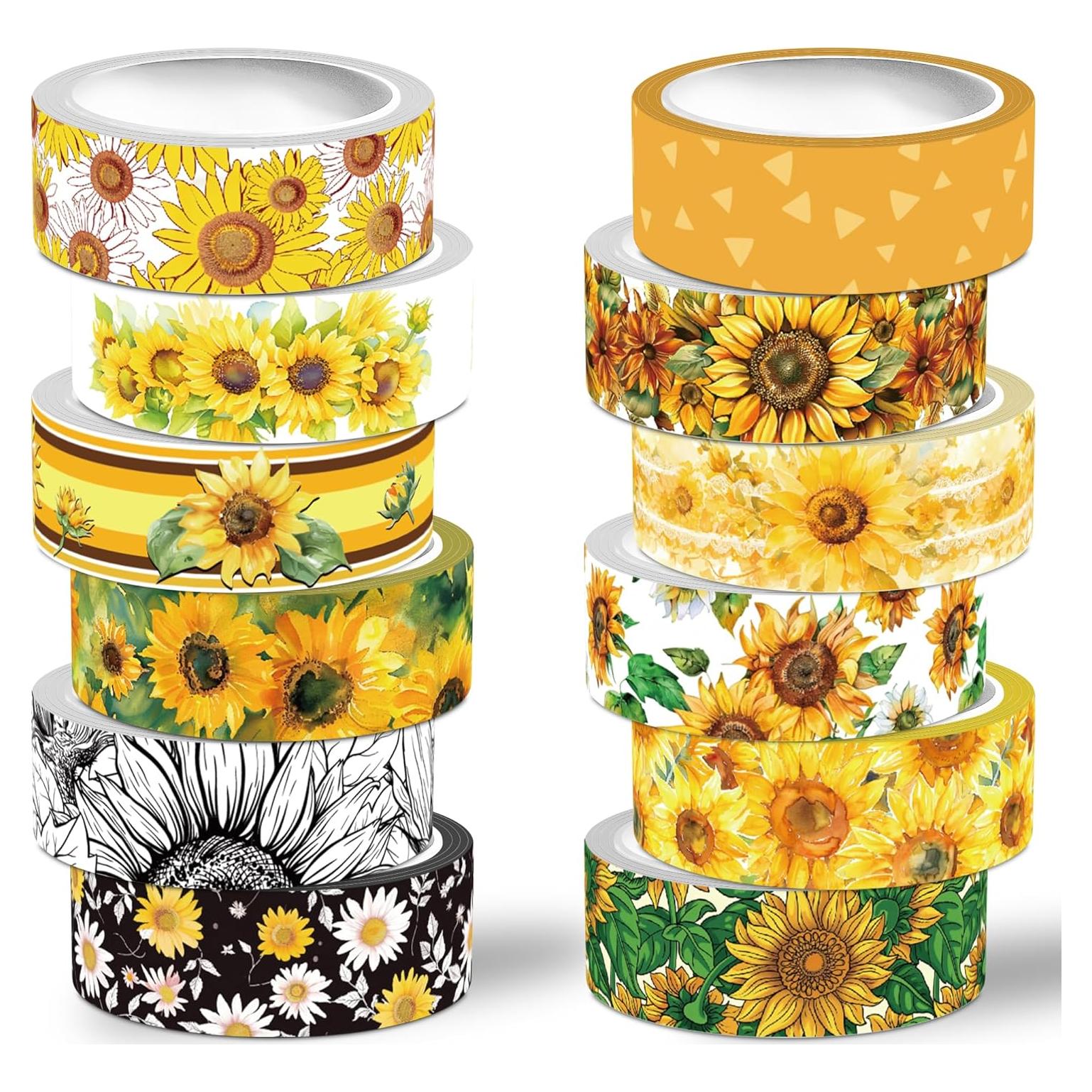 Juego de Cinta Washi Nikomi Girasol 12 Rollos 15mm x 3m