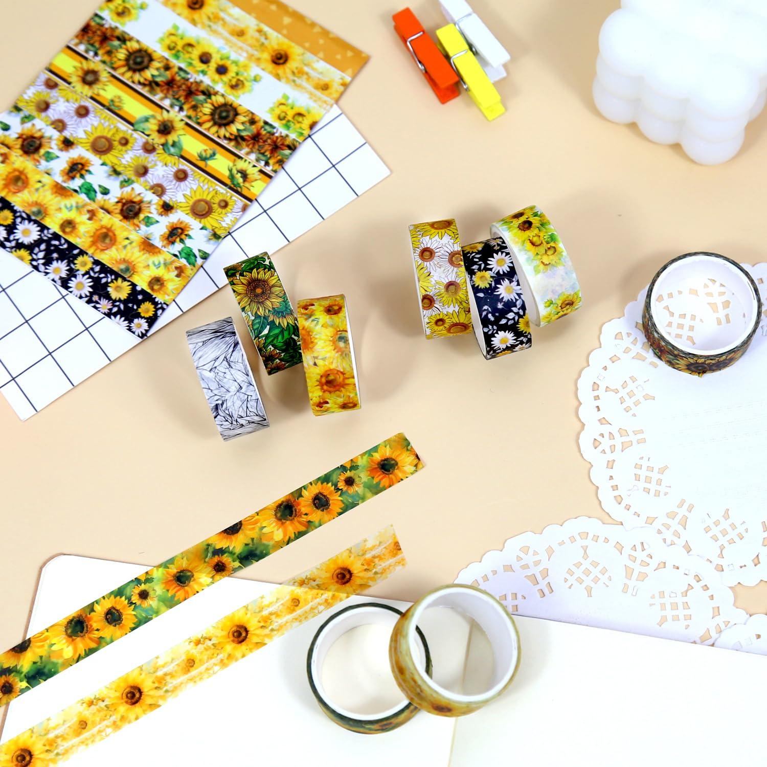 Juego de Cinta Washi Nikomi Girasol 12 Rollos 15mm x 3m