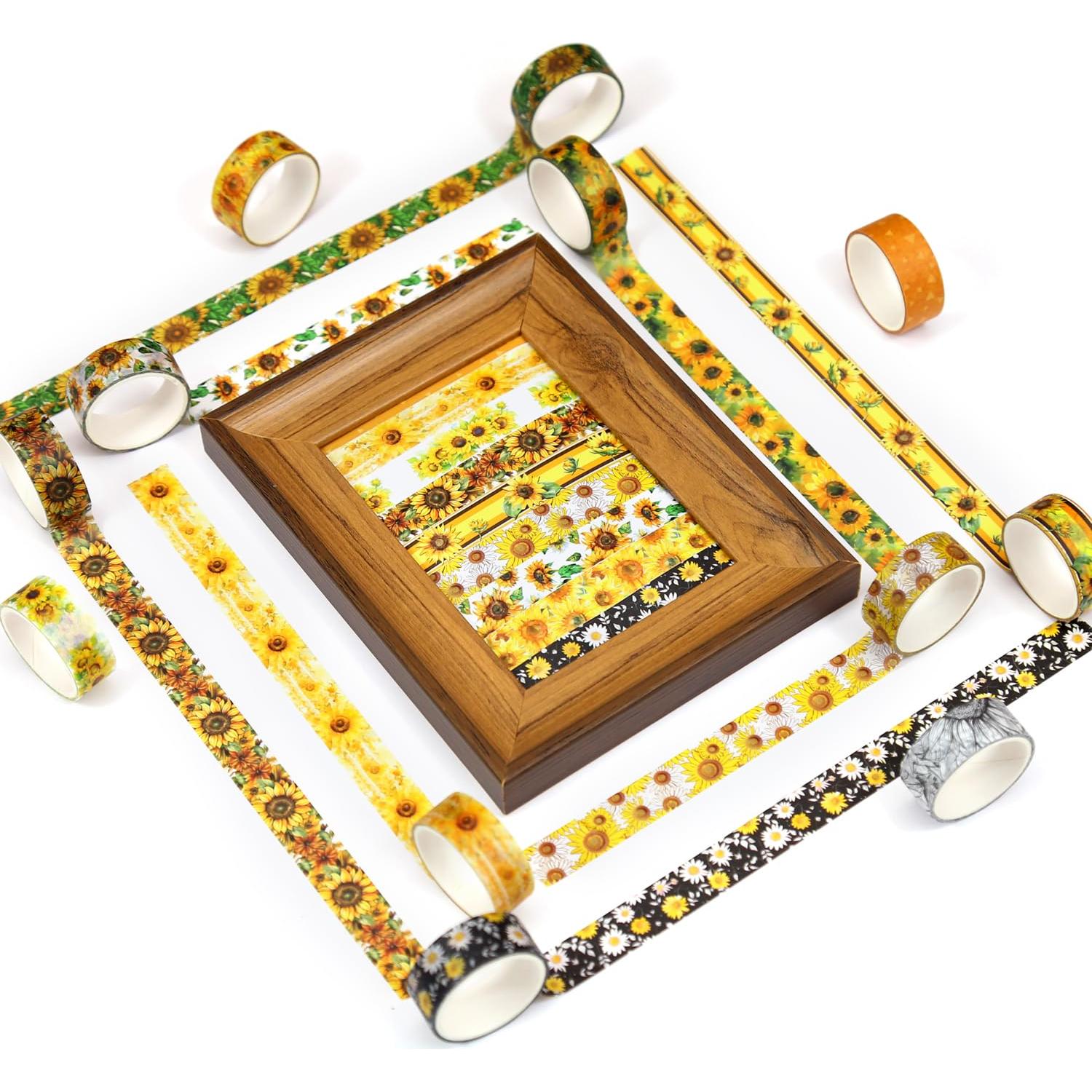 Juego de Cinta Washi Nikomi Girasol 12 Rollos 15mm x 3m