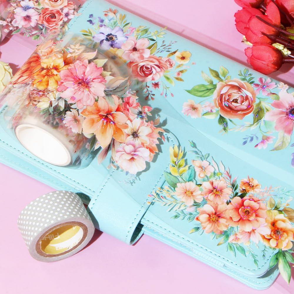 Cinta Washi Floral IPEWOEF 2m PET Decorativa Naranja