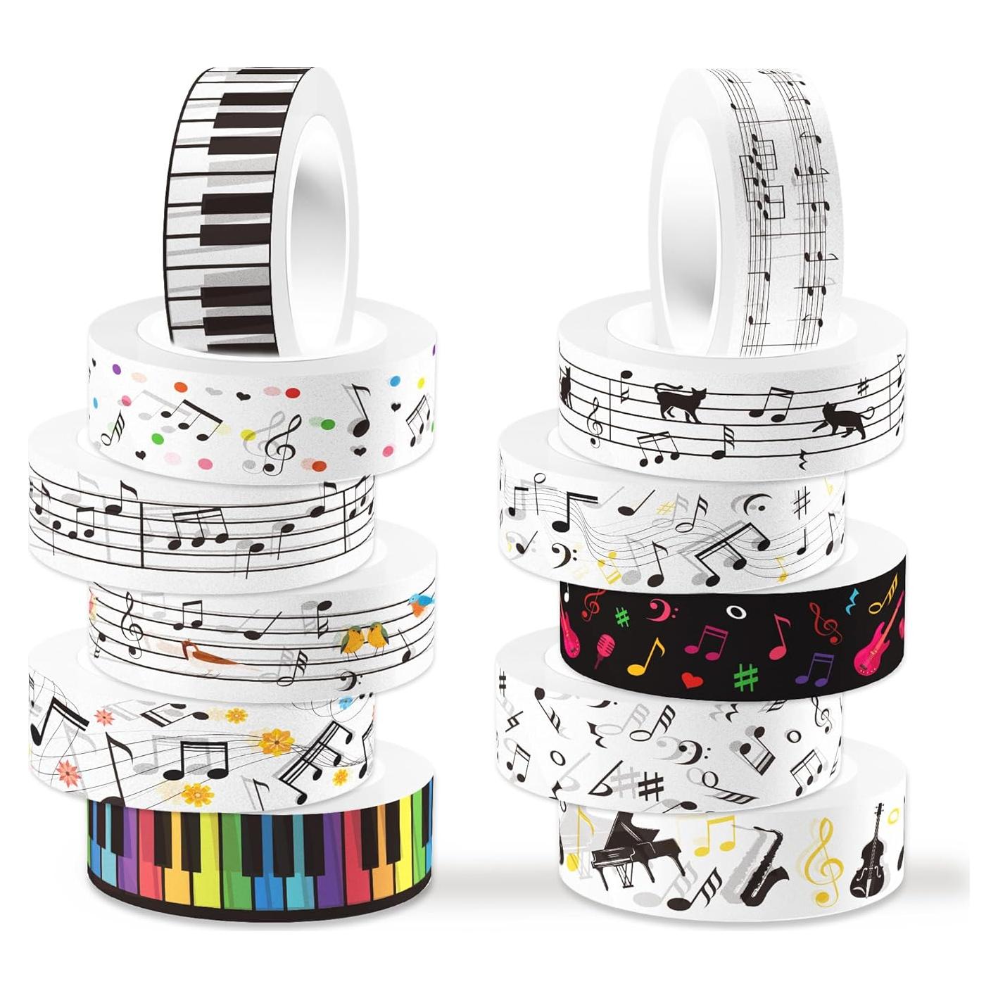 Juego de Cinta Washi Musical Adirasenotek 12 Rollos 508 cm