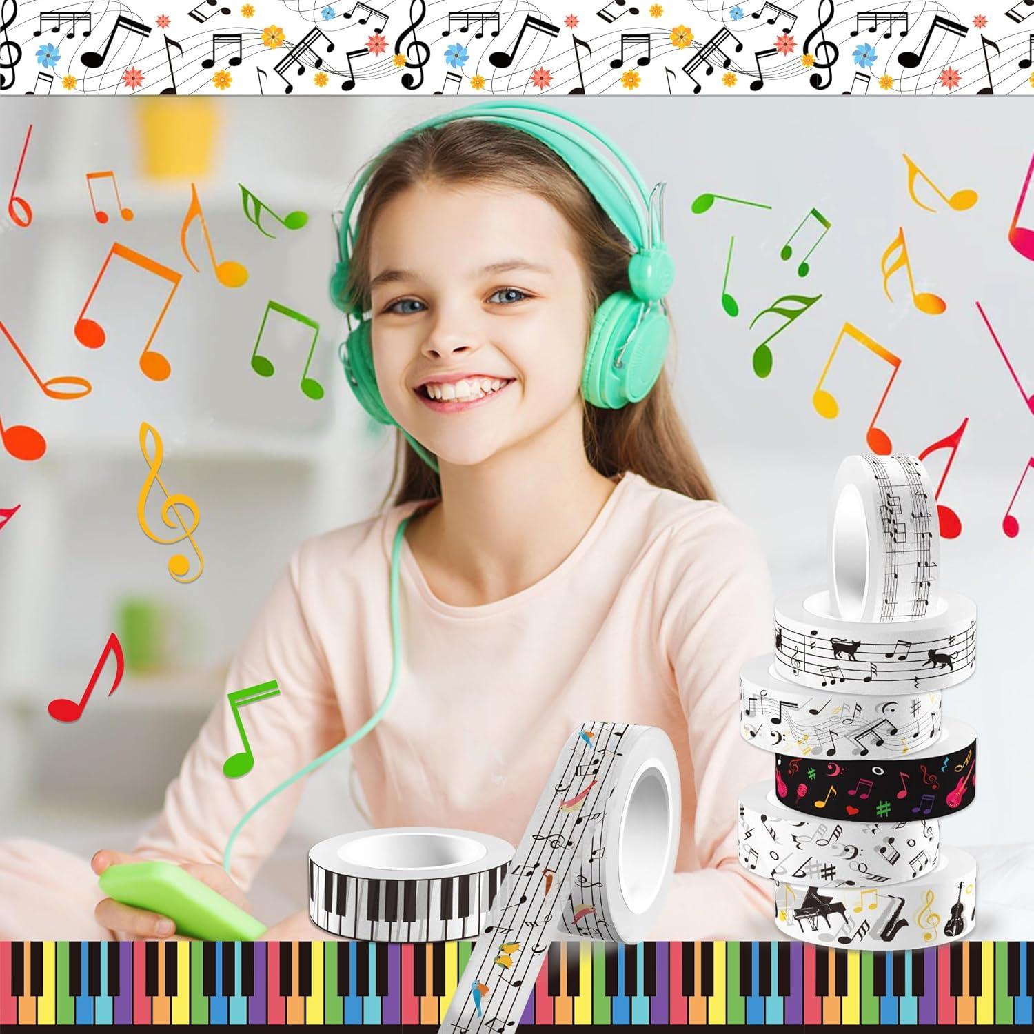 Juego de Cinta Washi Musical Adirasenotek 12 Rollos 508 cm