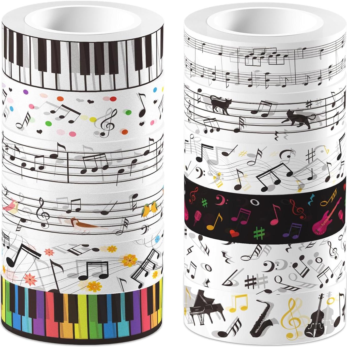 Juego de Cinta Washi Musical Adirasenotek 12 Rollos 508 cm