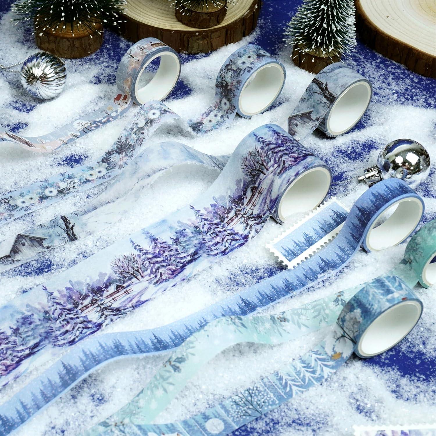 Conjunto de Cinta Washi YUBX Invierno 18 Rollos 4m Decorativa