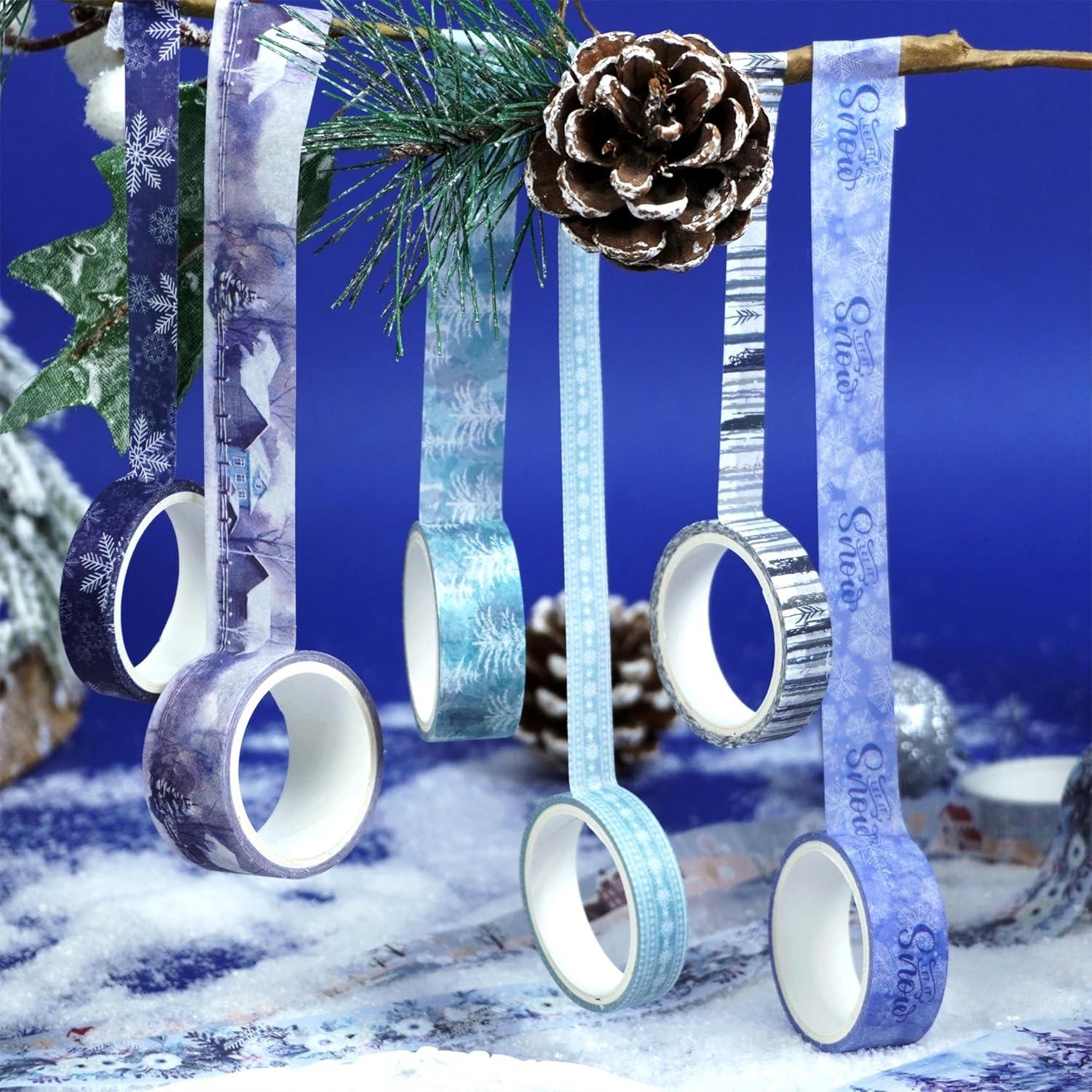 Conjunto de Cinta Washi YUBX Invierno 18 Rollos 4m Decorativa