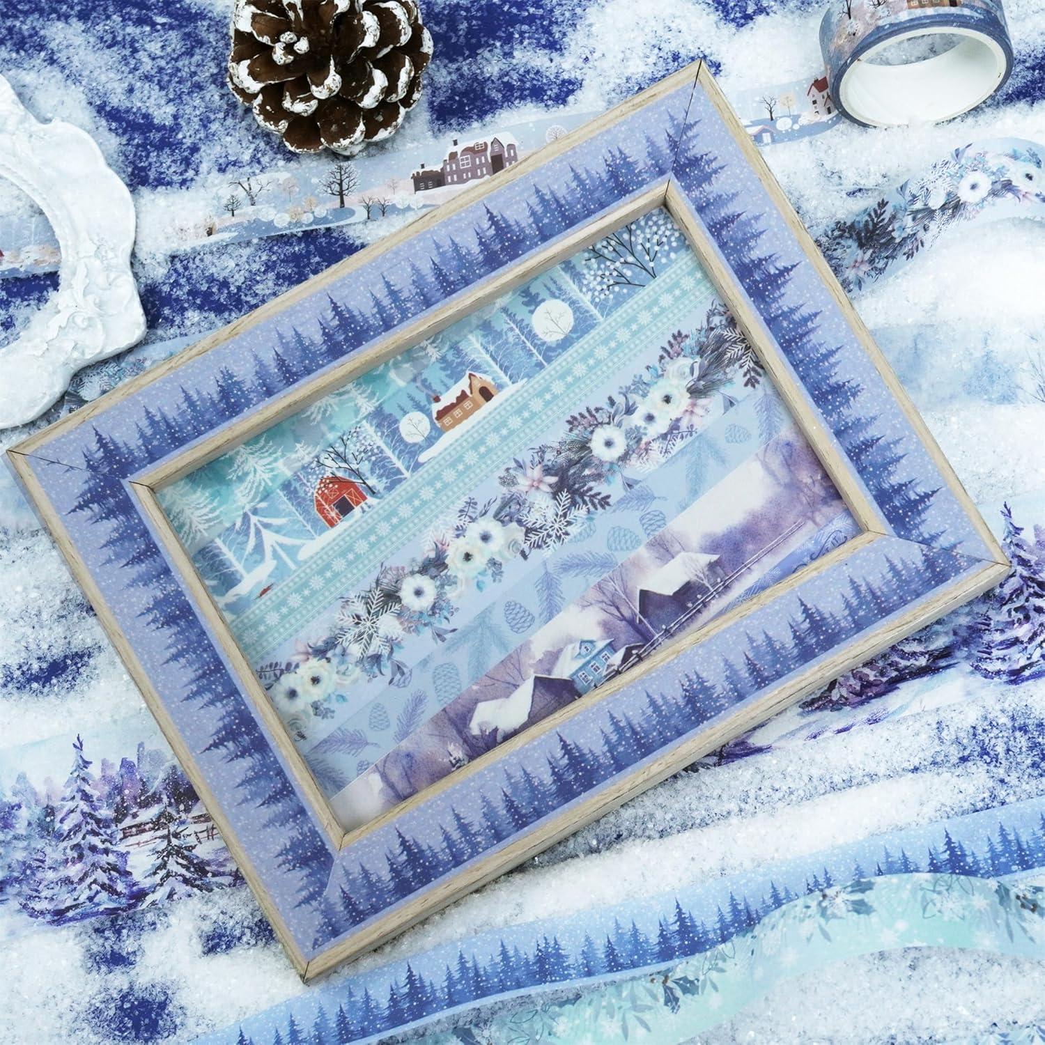 Conjunto de Cinta Washi YUBX Invierno 18 Rollos 4m Decorativa