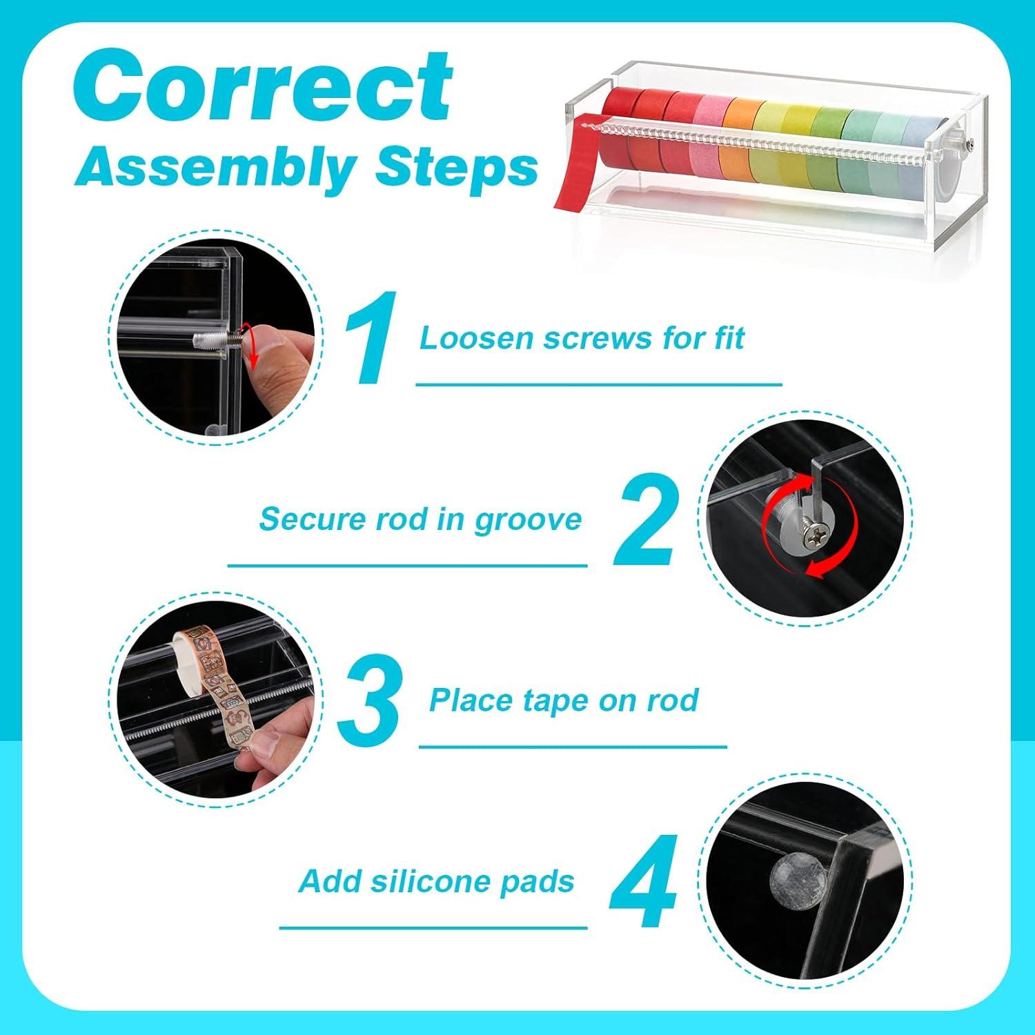 Dispensador de Cinta Washi Acrílico SMAODSGN 18.4x8.0 cm