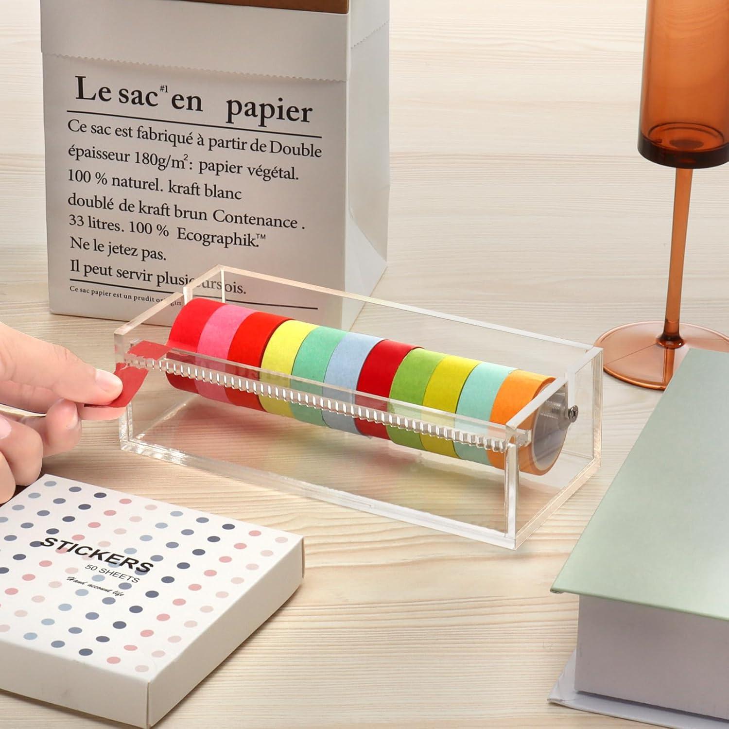 Dispensador de Cinta Washi Acrílico SMAODSGN 18.4x8.0 cm