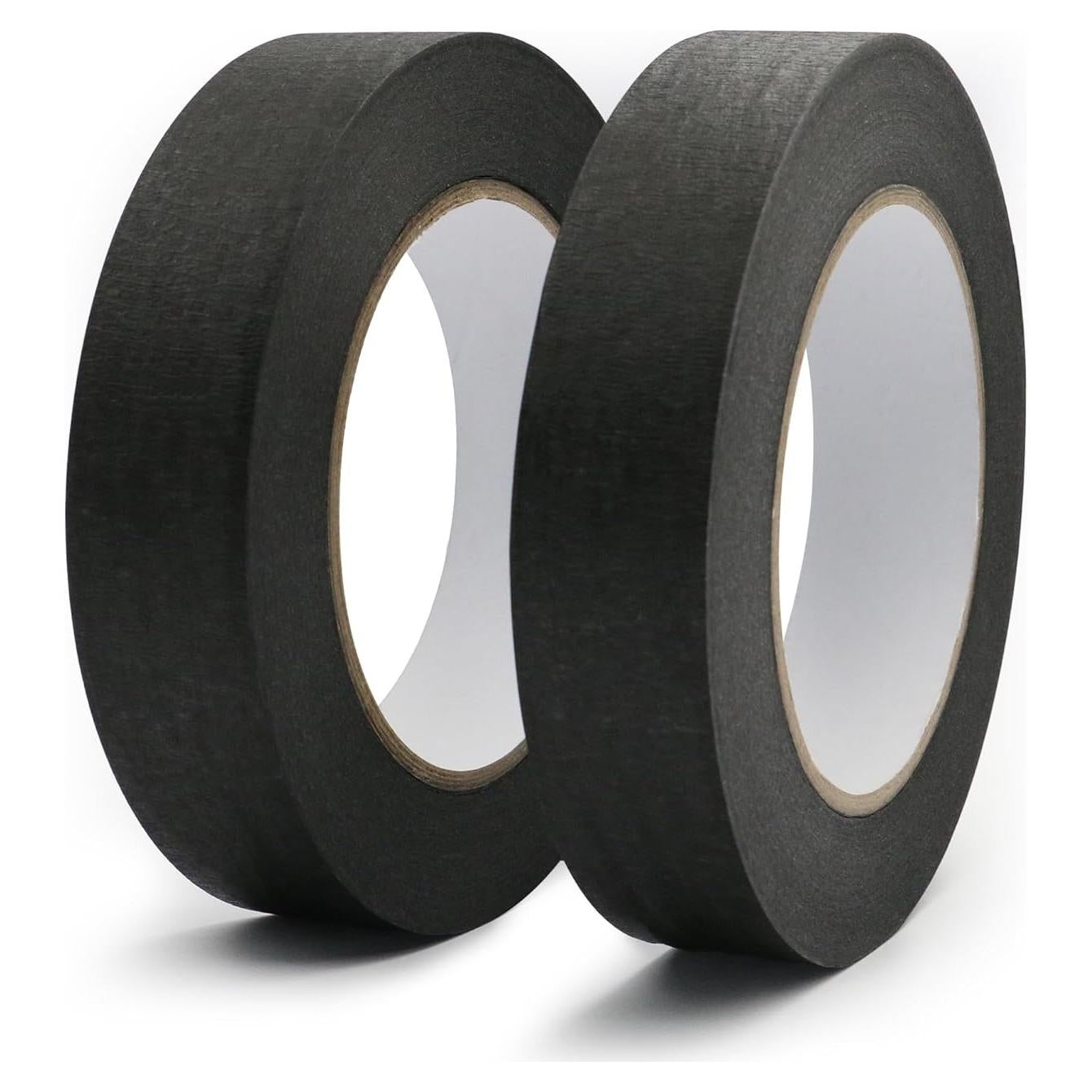 Cinta de Enmascarar Negra 1" x 50m - 2 Rollos para Manualidades