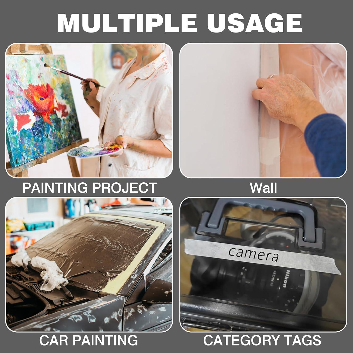 Cinta de Enmascarar Negra 1" x 50m - 2 Rollos para Manualidades