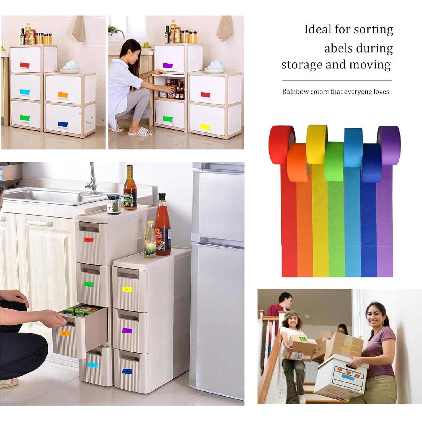 Cinta de enmascarar de colores Simon&Isaac 7 rollos 14.2 yardas